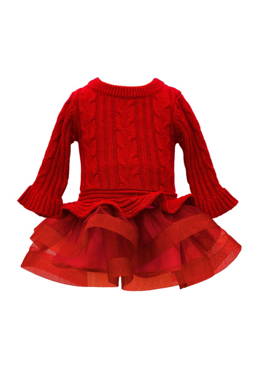 Baby Girls Cable Knit Sweater Dress