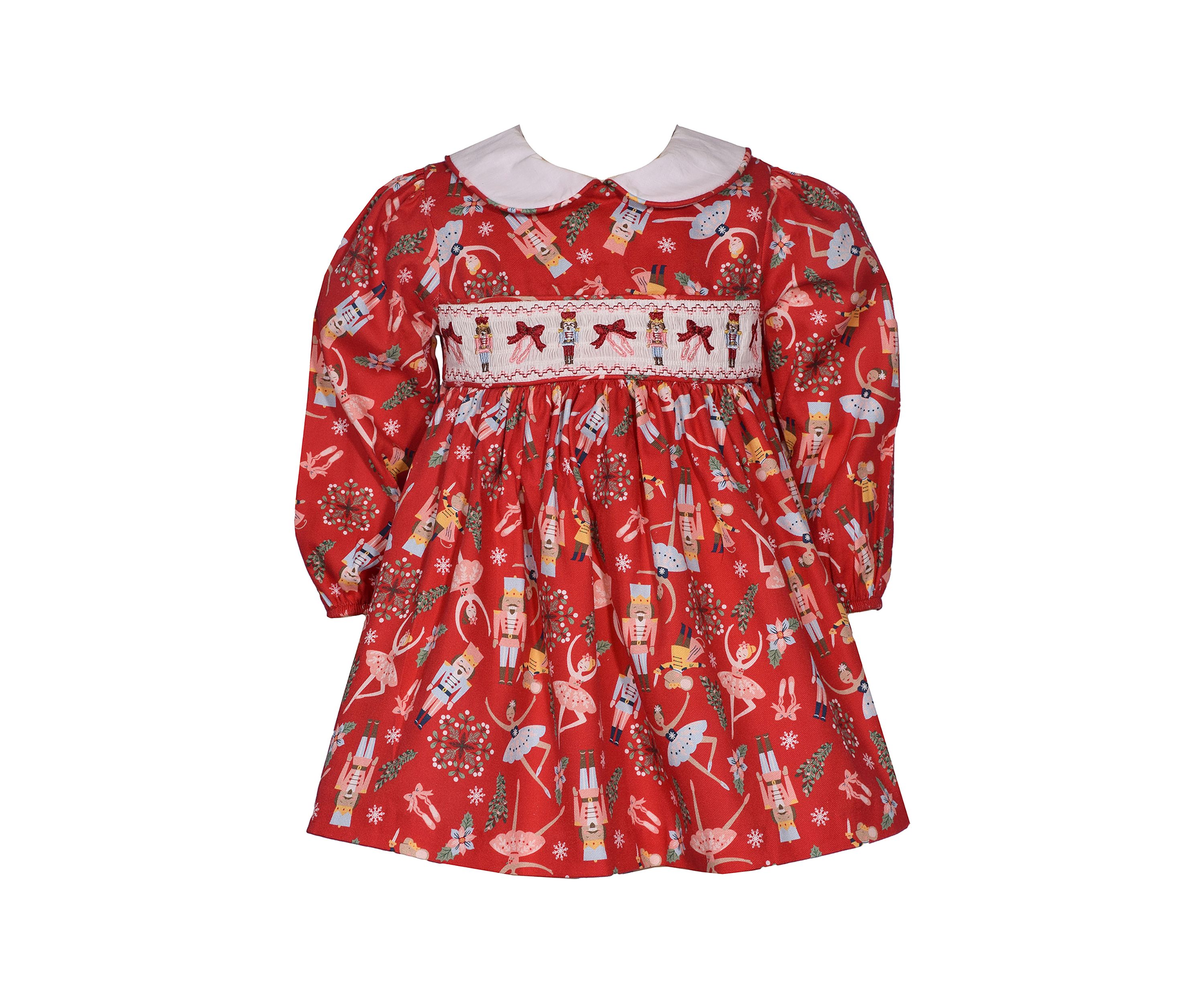 Baby Girls Smocked Nutcracker Printed Dress