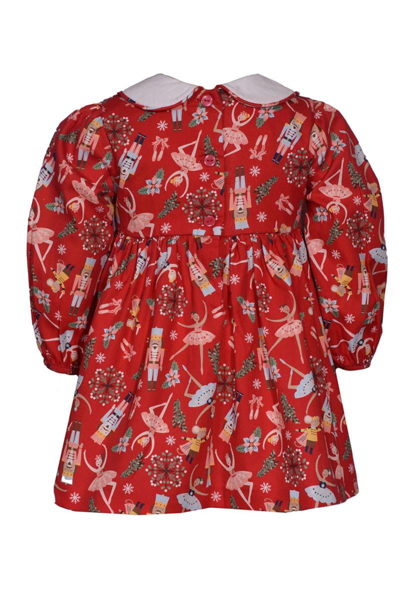 Baby Girls Smocked Nutcracker Printed Dress