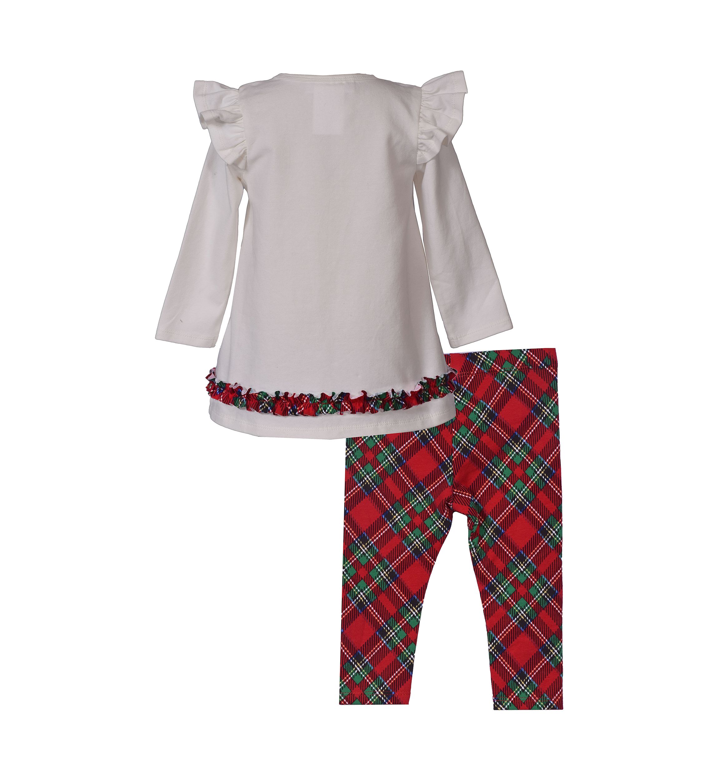 Baby Girls Ruffled Reindeer Appliqué Set