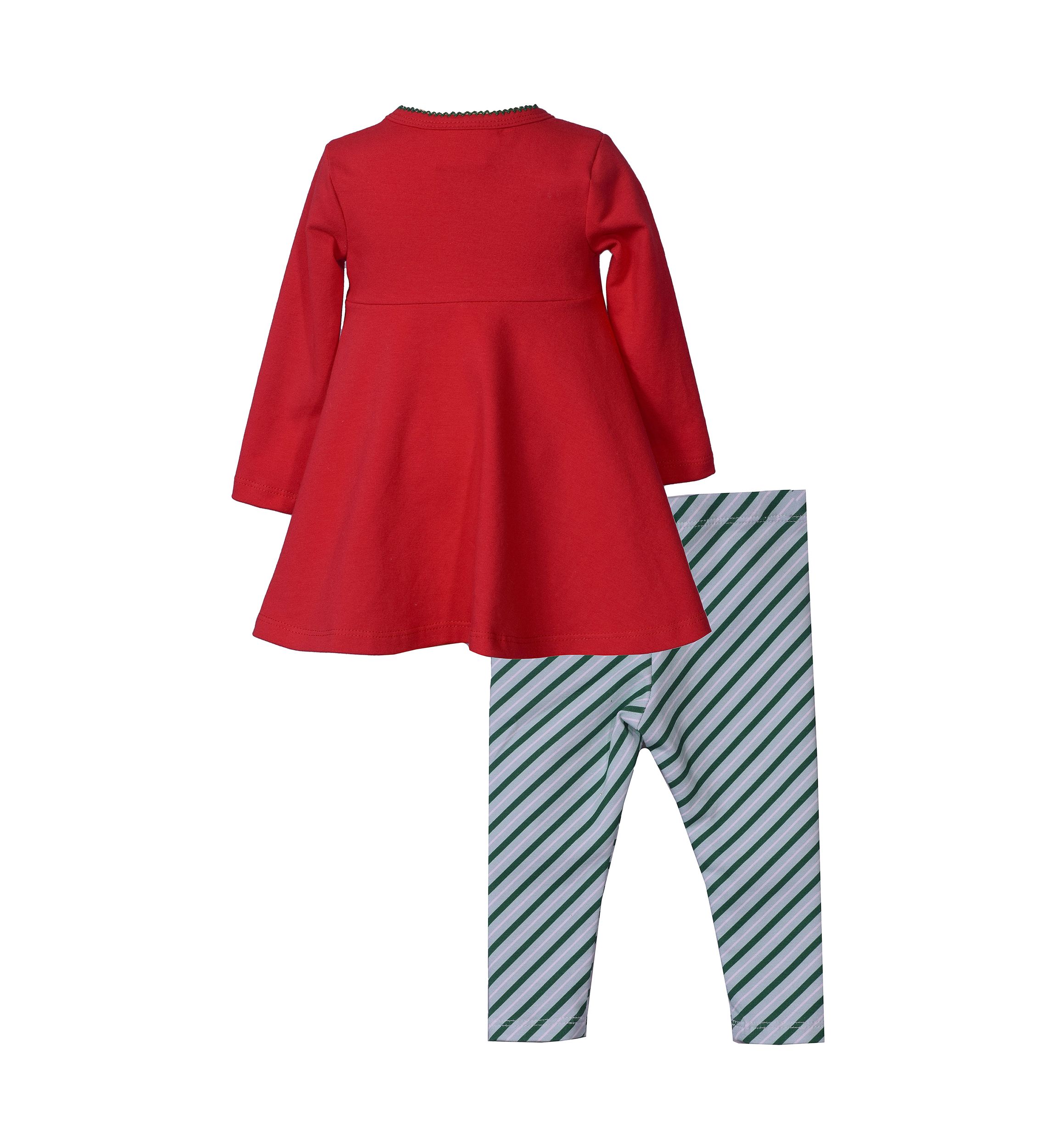 Baby Girls Nutcracker Appliqué Top and Striped Leggings Set