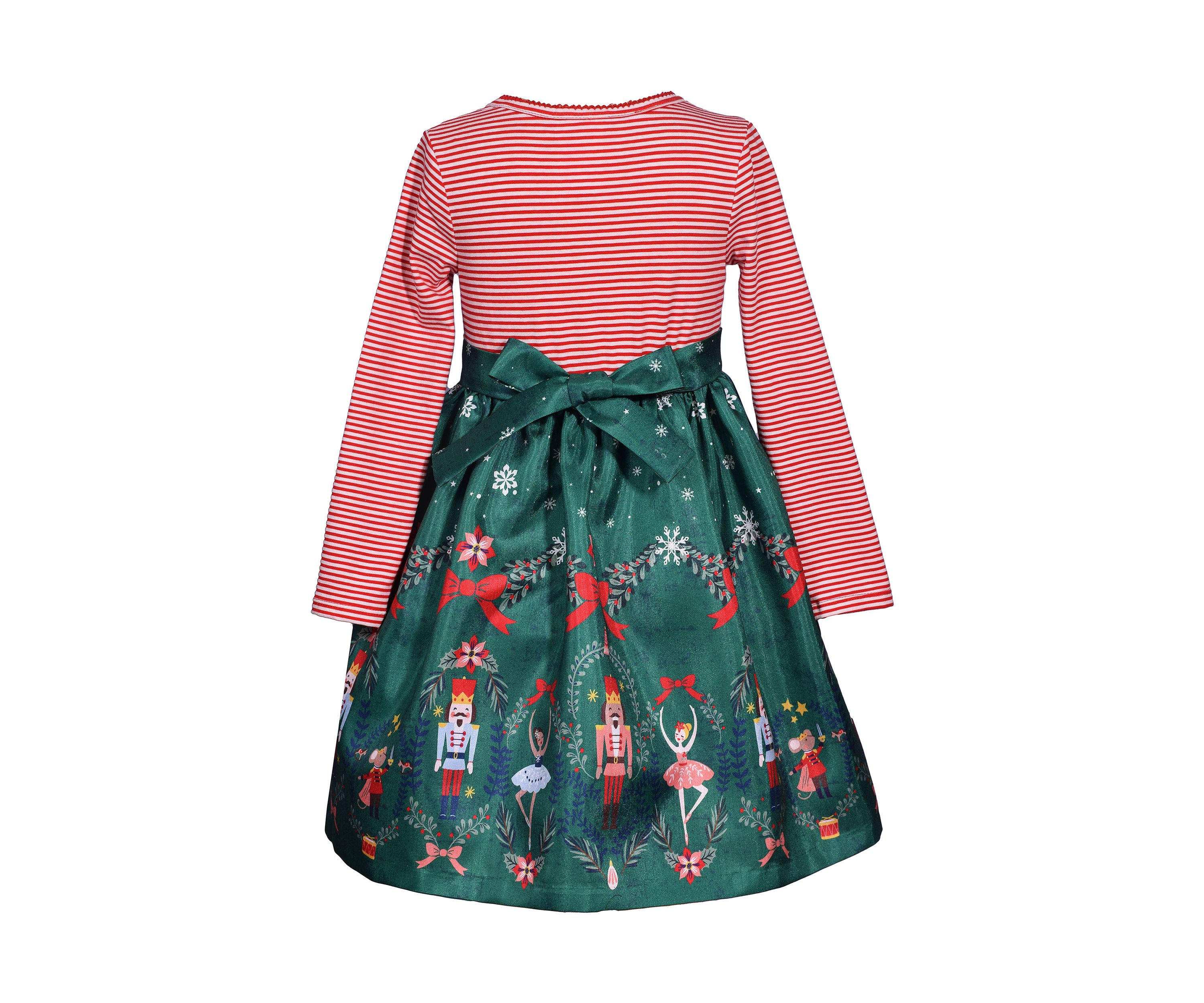 Baby Girls Striped Nutcracker Printed Dress