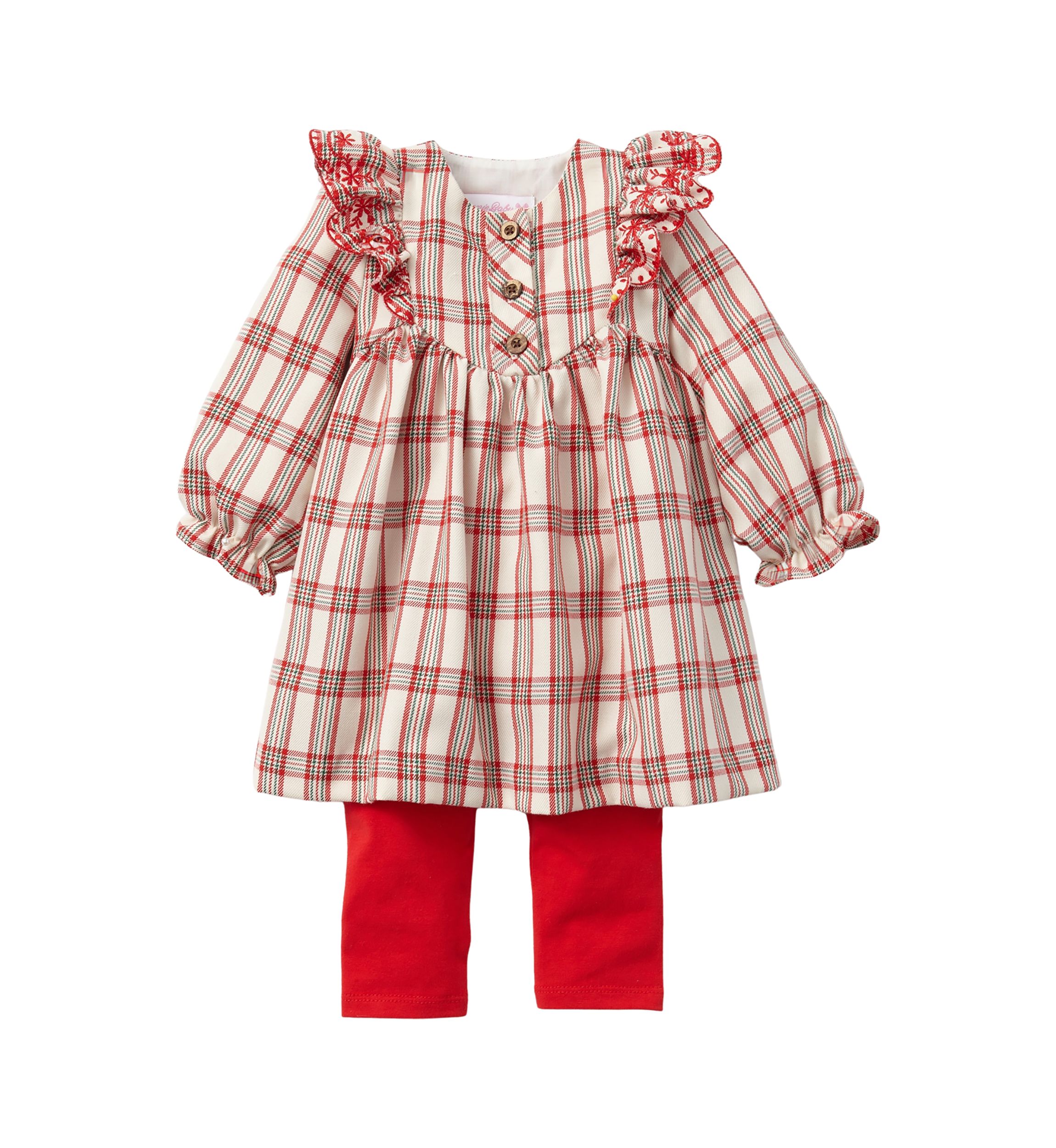 Baby Girls Long Sleeve Plaid 2 Piece Set