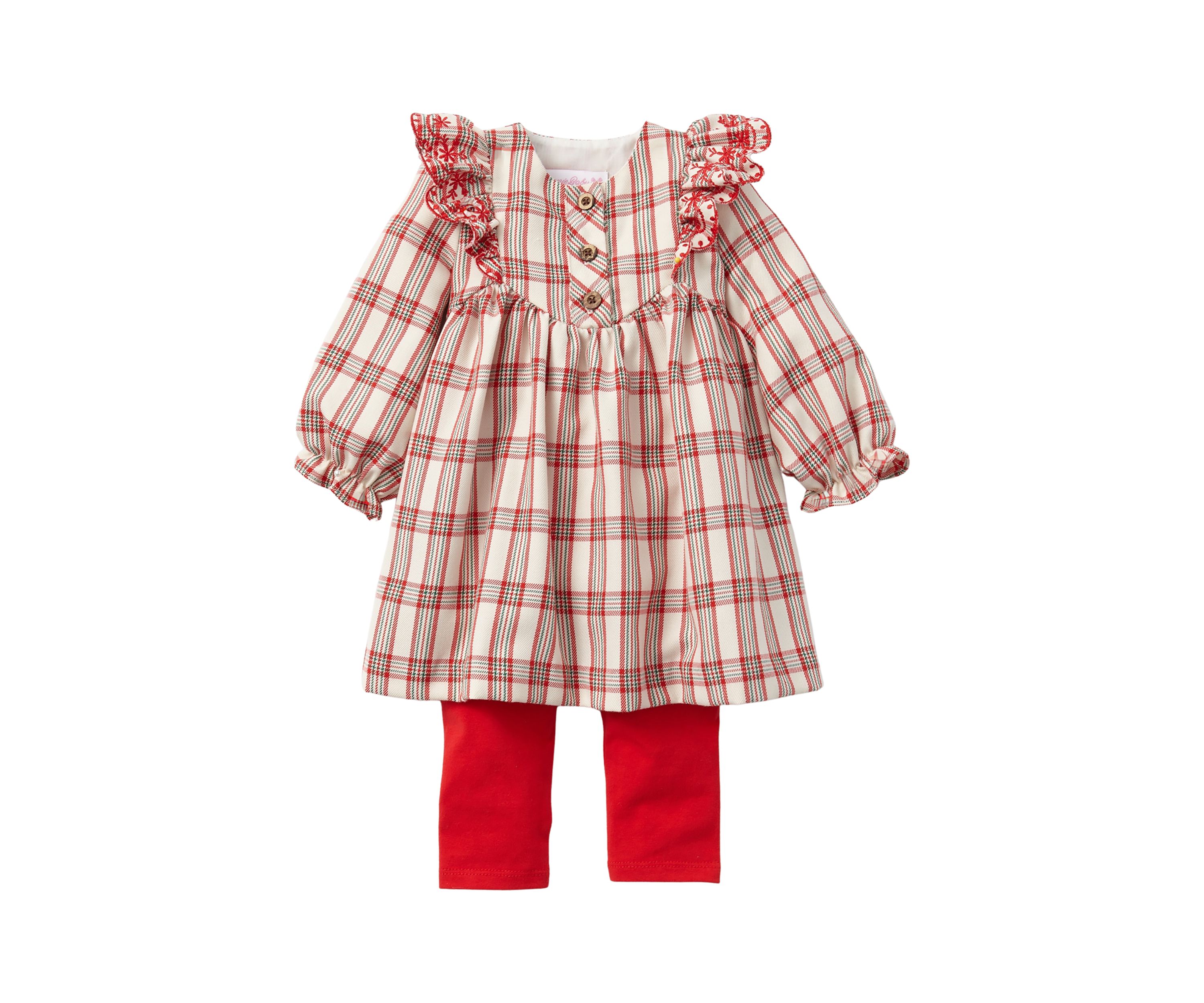 Baby Girls Long Sleeve Plaid 2 Piece Set