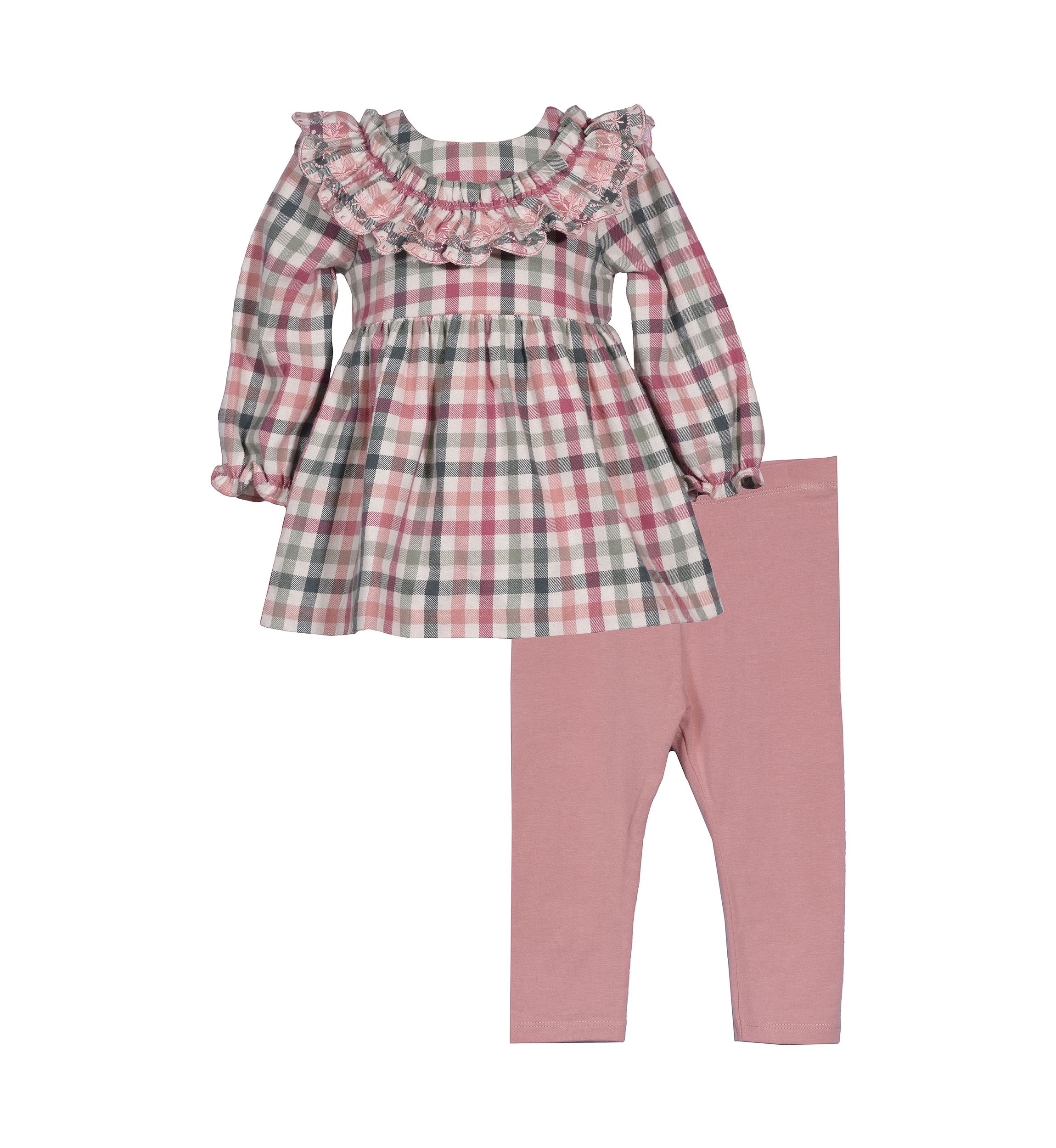 Baby Girls Plaid Top and Leggings Set
