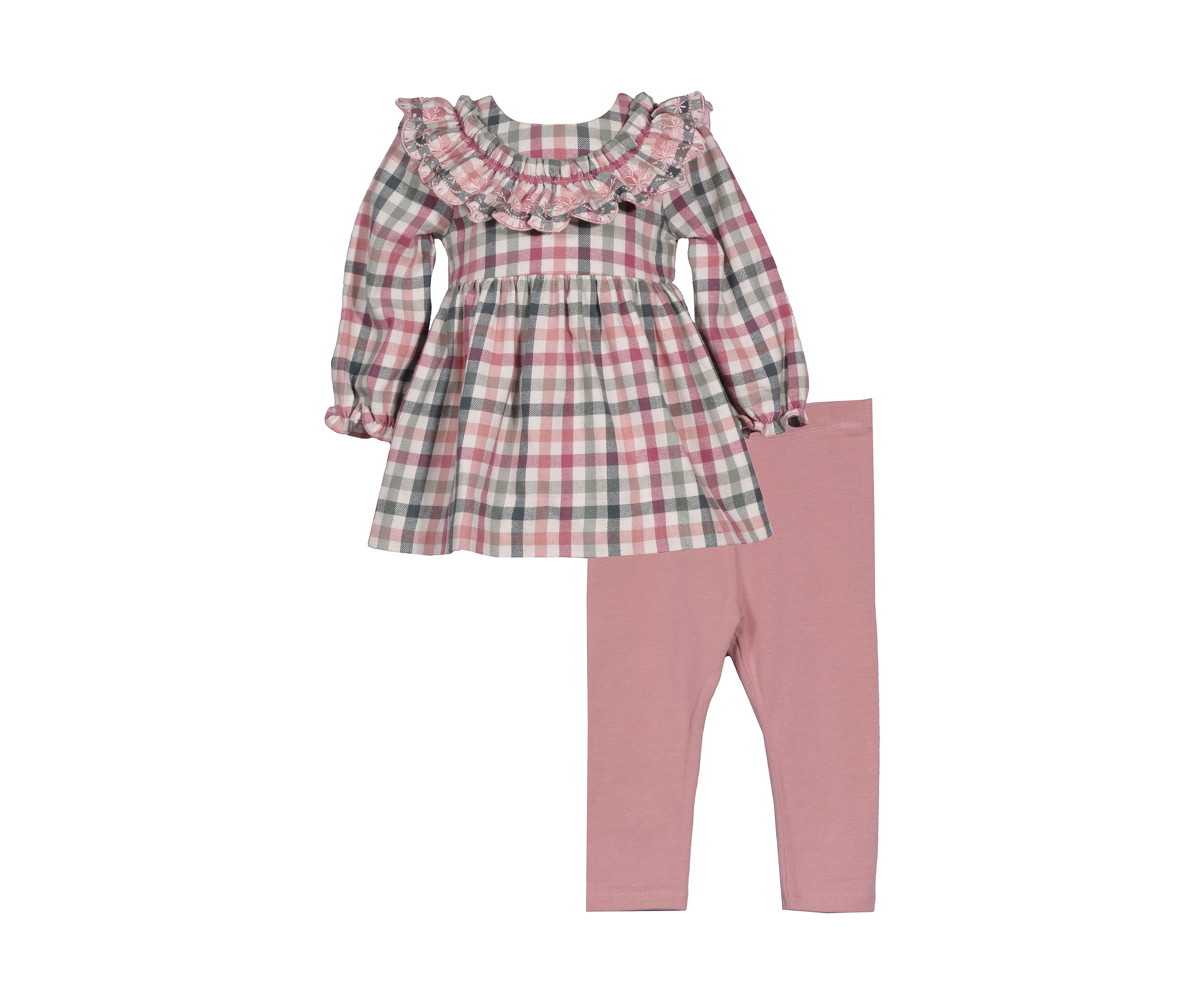 Baby Girls Plaid Top and Leggings Set