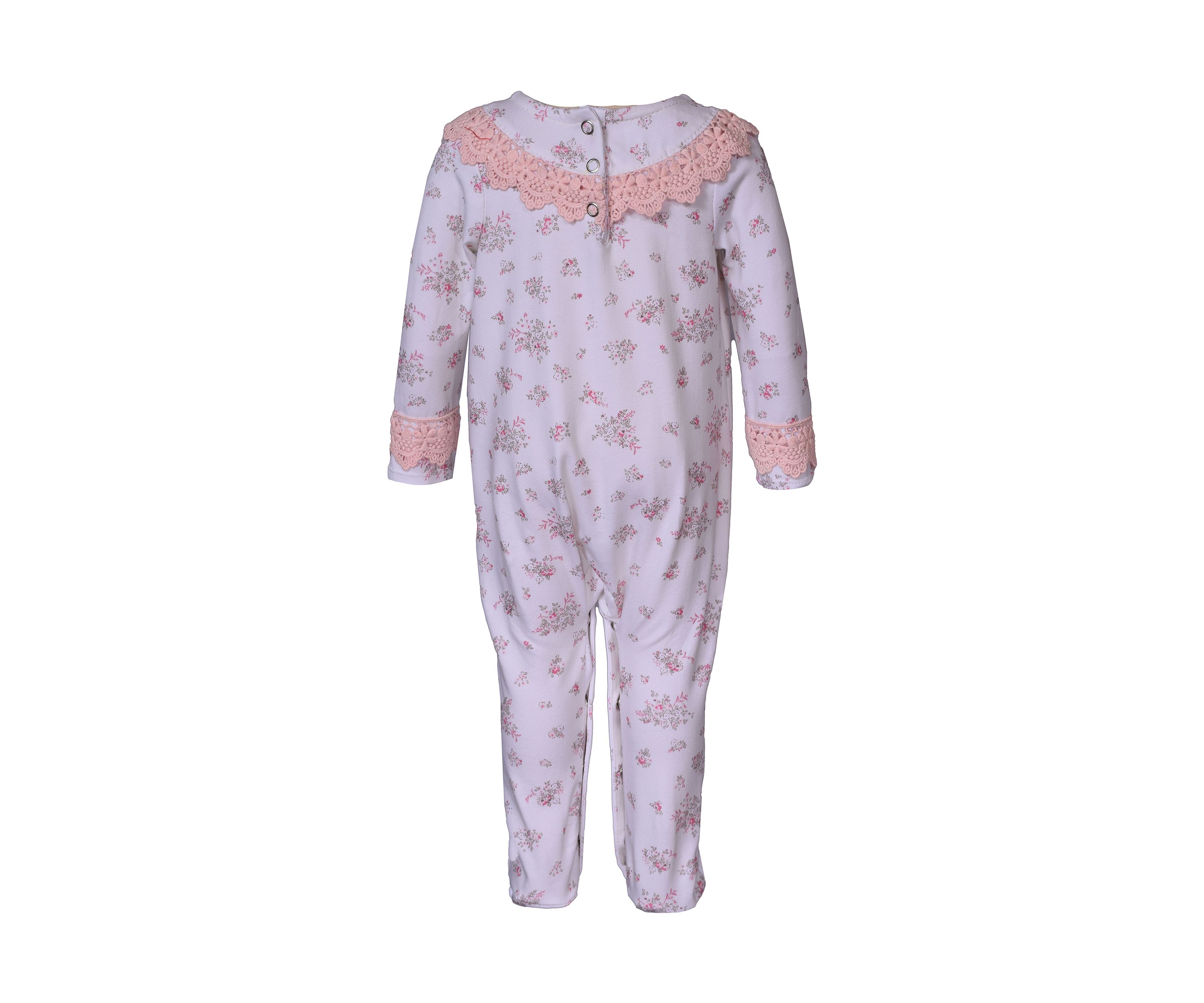 Baby Girls Printed Coverall with Headband