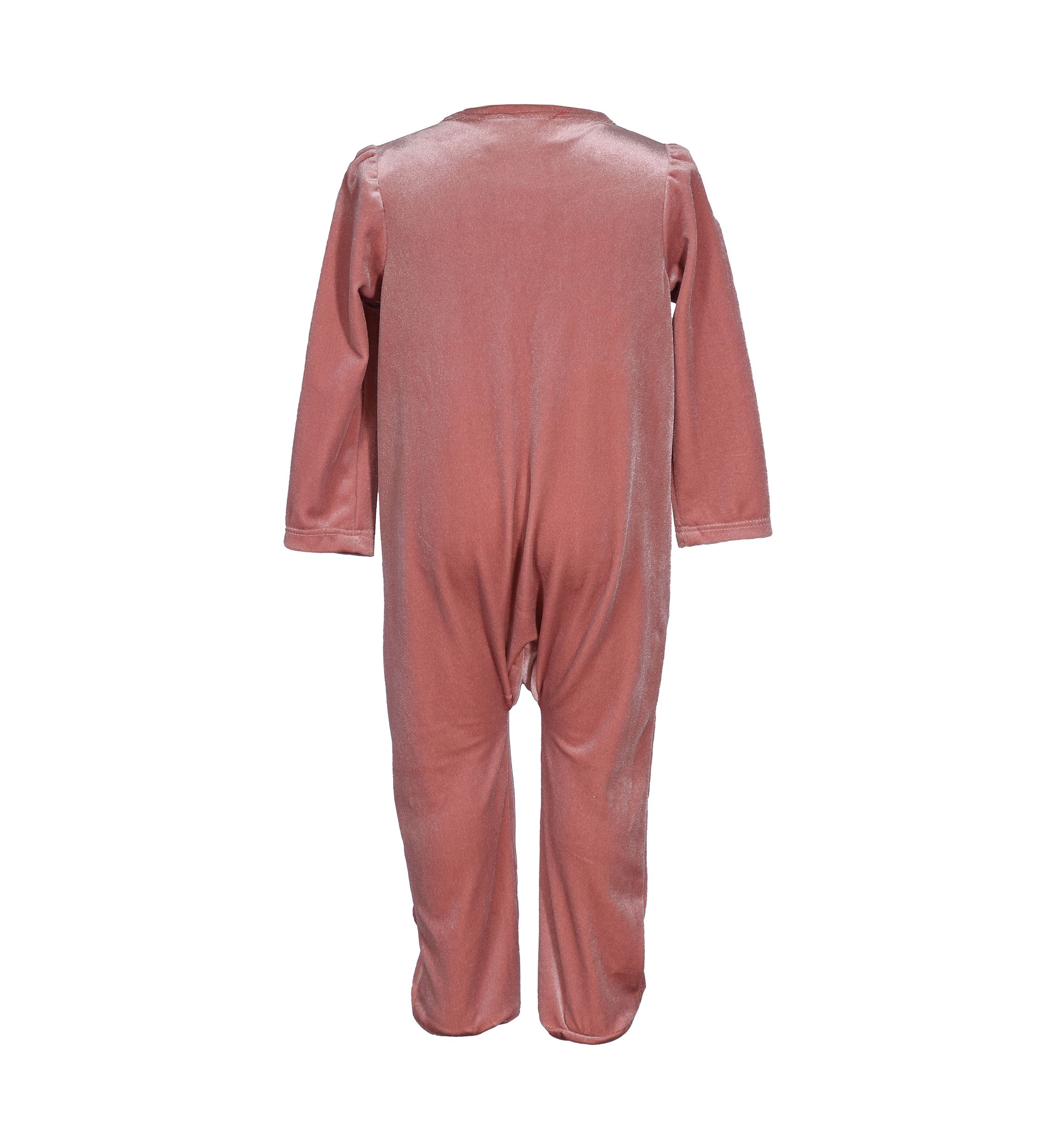 Baby Girls Velvet Footie Pajamas with Cap