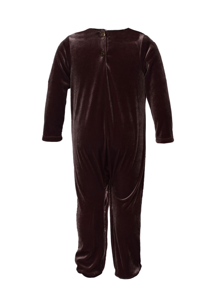 Baby Girls Velvet Footie Pajamas with Headband