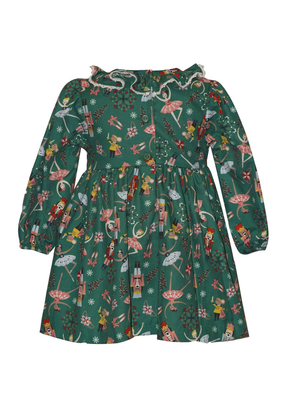 Baby Girls Long Sleeve Smocked Nutcracker Dress