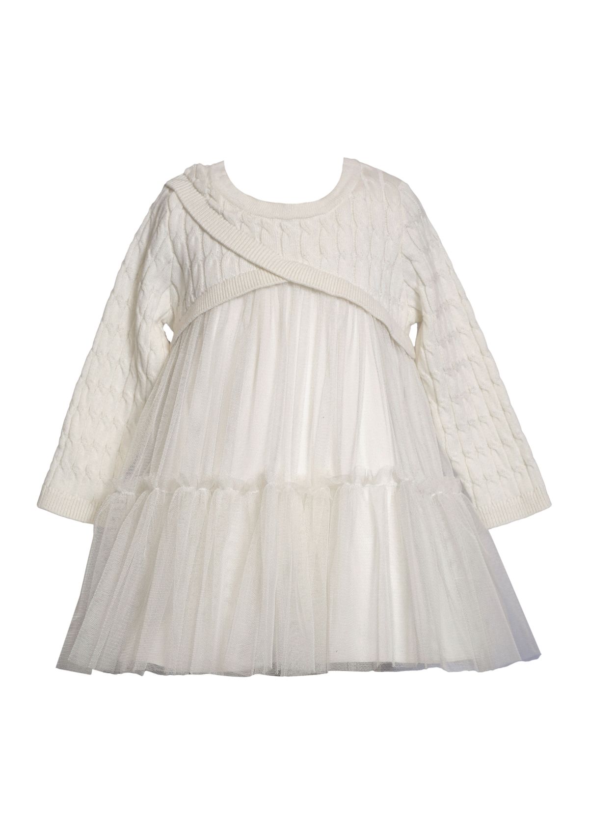 Baby Girls Long Sleeve Sweater Popover Dress