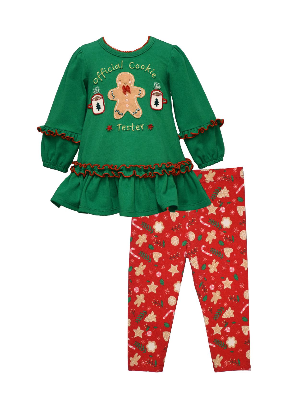 Baby Girls Gingerbread Set with Printed Leggings
