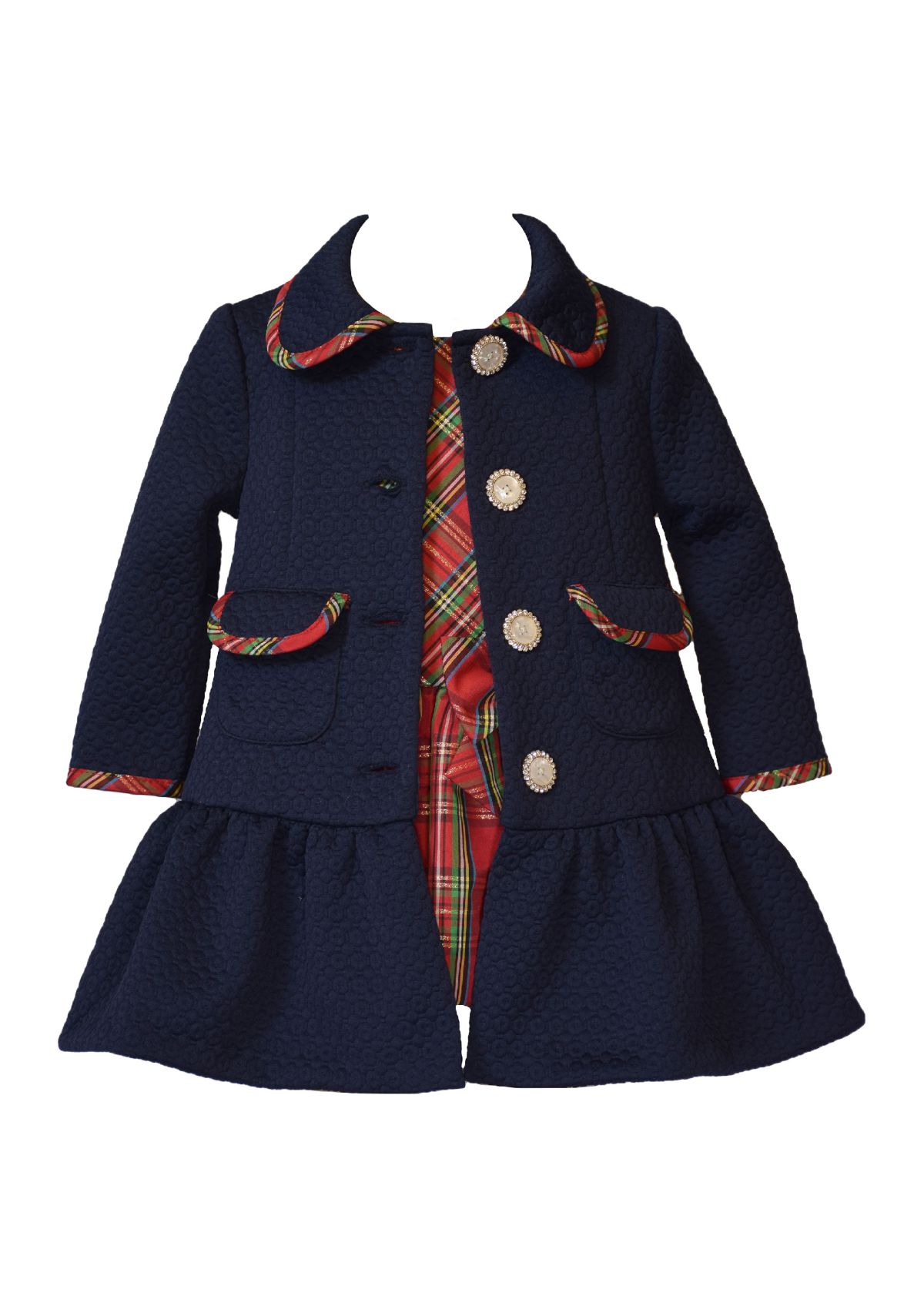 Baby Girls Plaid Dress with Coat