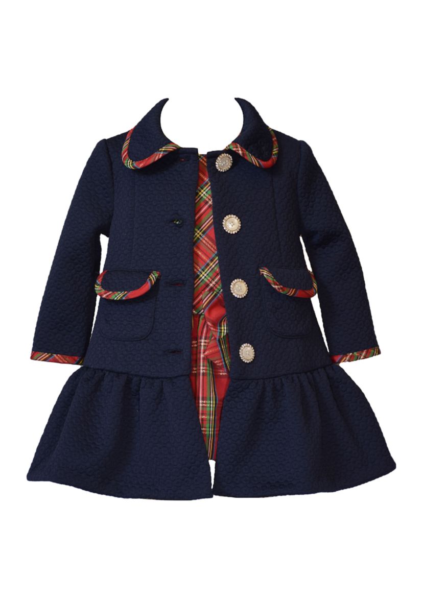 Baby Girls Plaid Dress with Coat