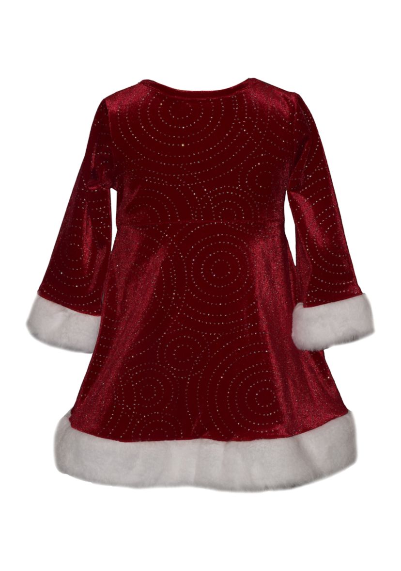Baby Girls Swirly Santa Dress