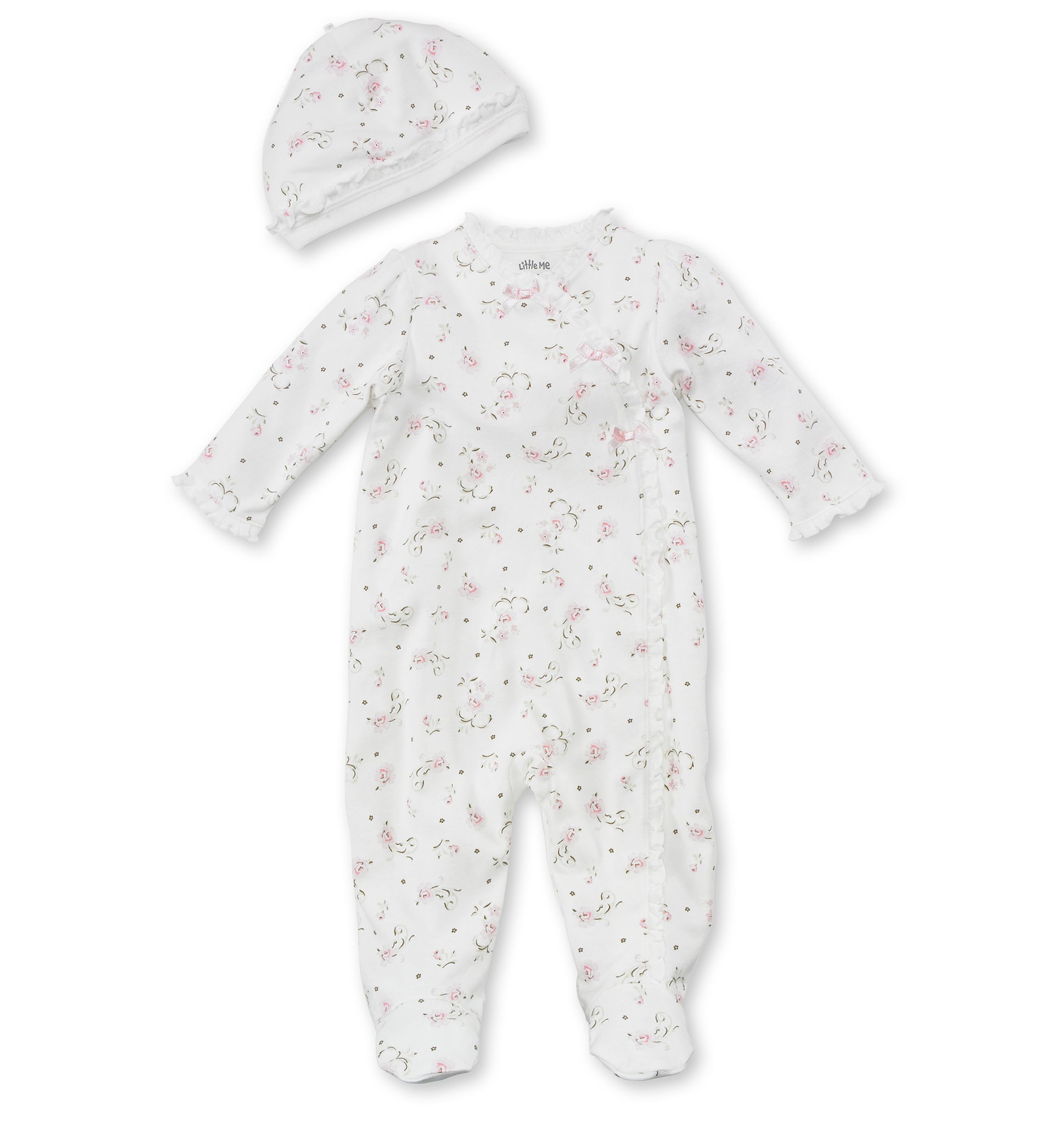Roses Footie and Hat - Newborn