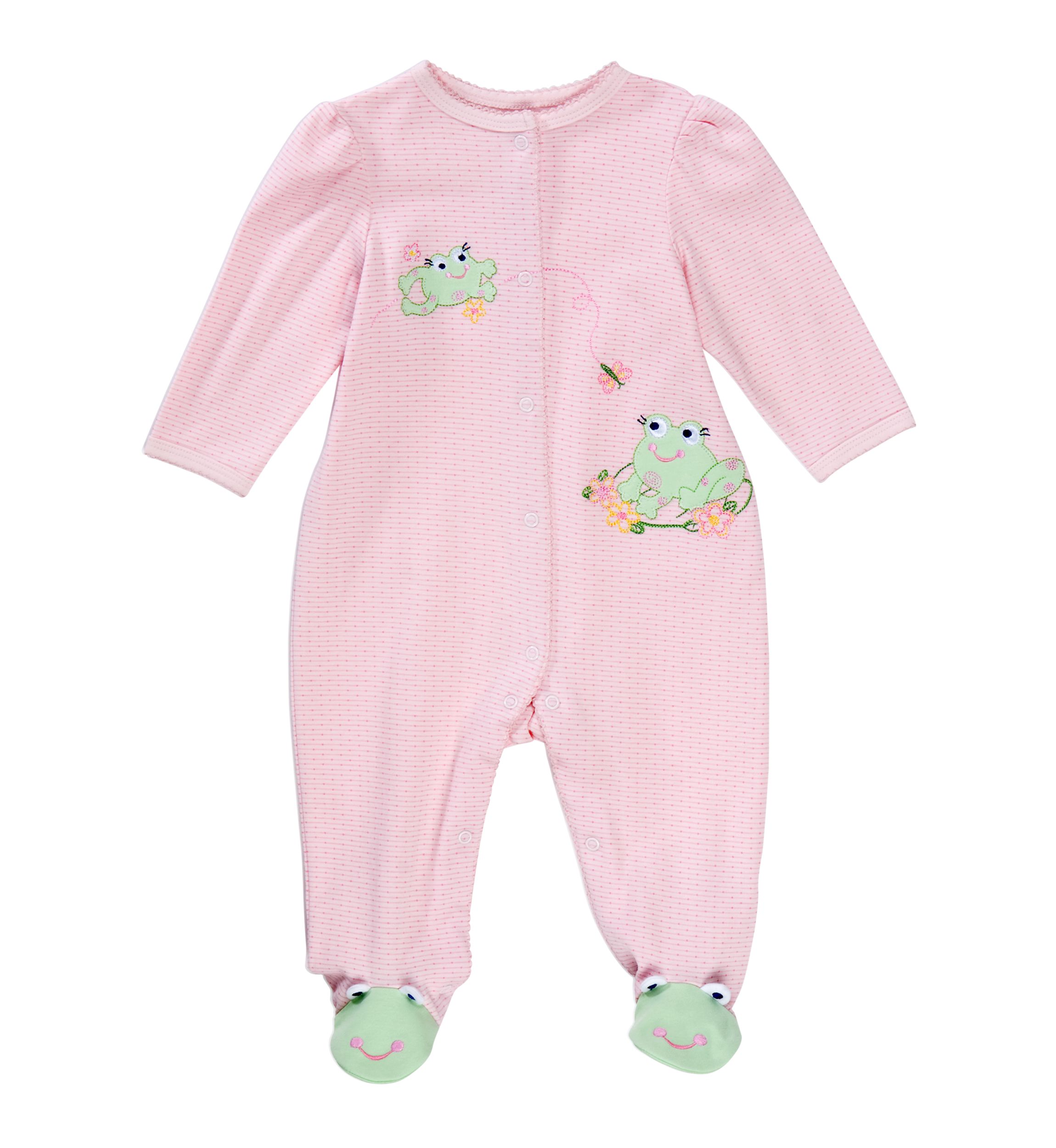 Baby Girls Frog Stretchie Jumpsuit 