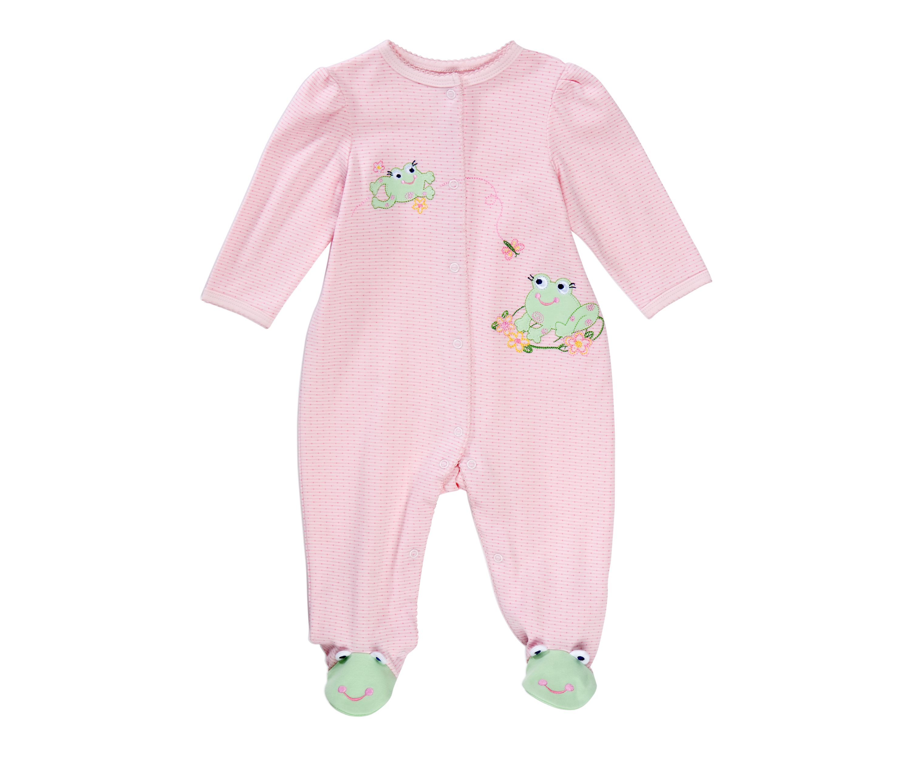 Baby Girls Frog Stretchie Jumpsuit 