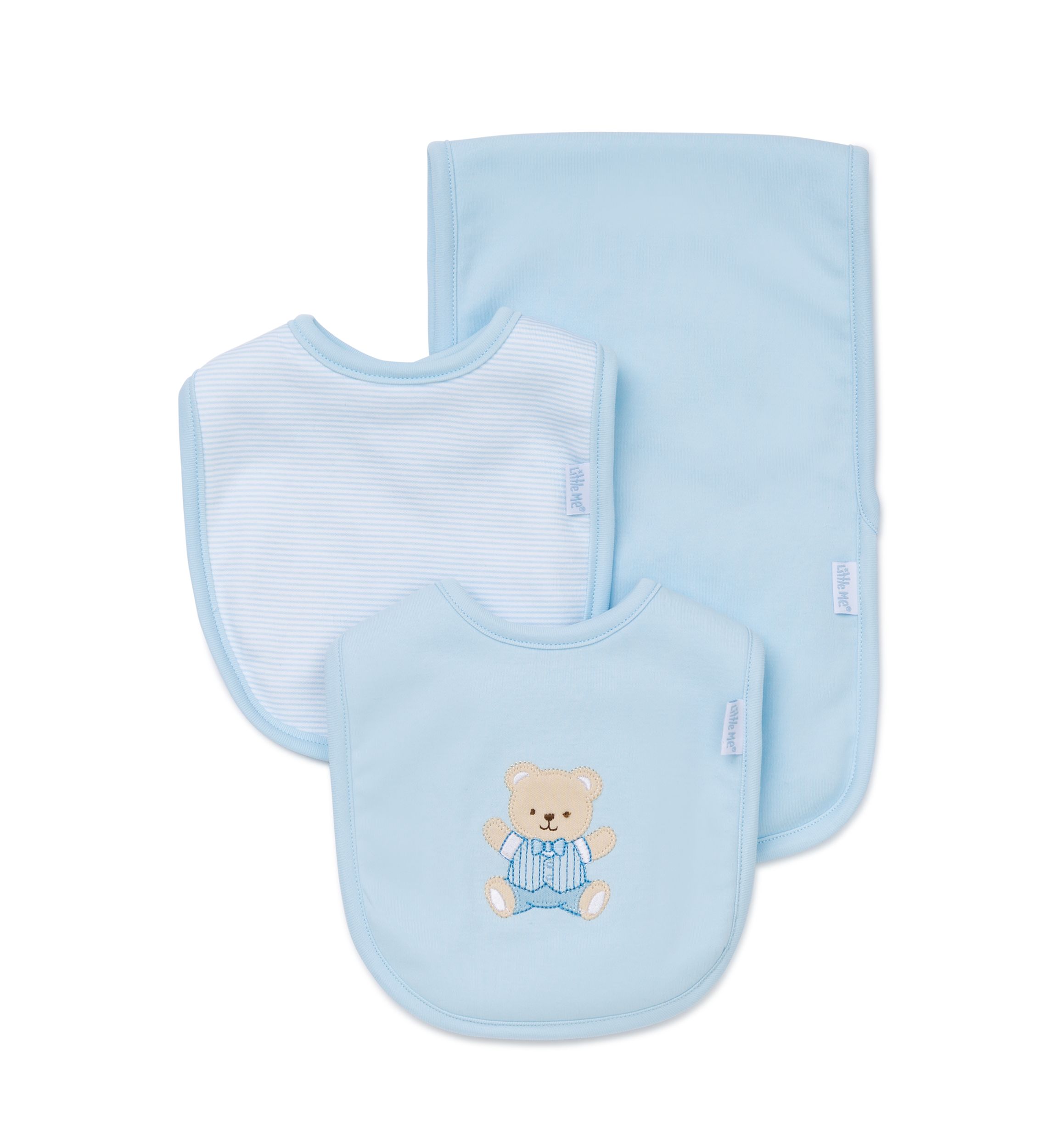 3-Piece Cute Bear Bibs and Burp Cloth Set