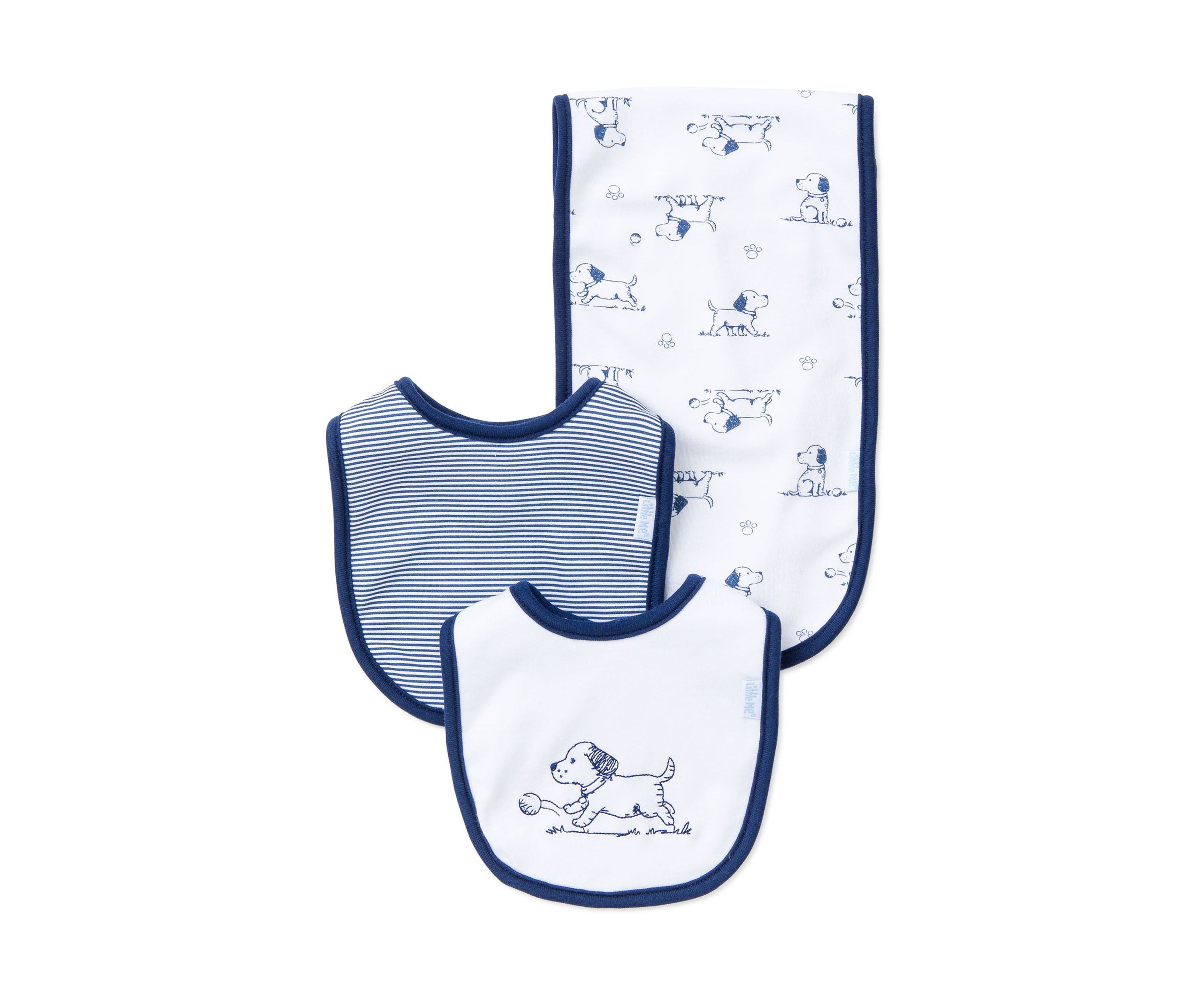 3-Piece Puppy Bibs and Burp Cloth Set