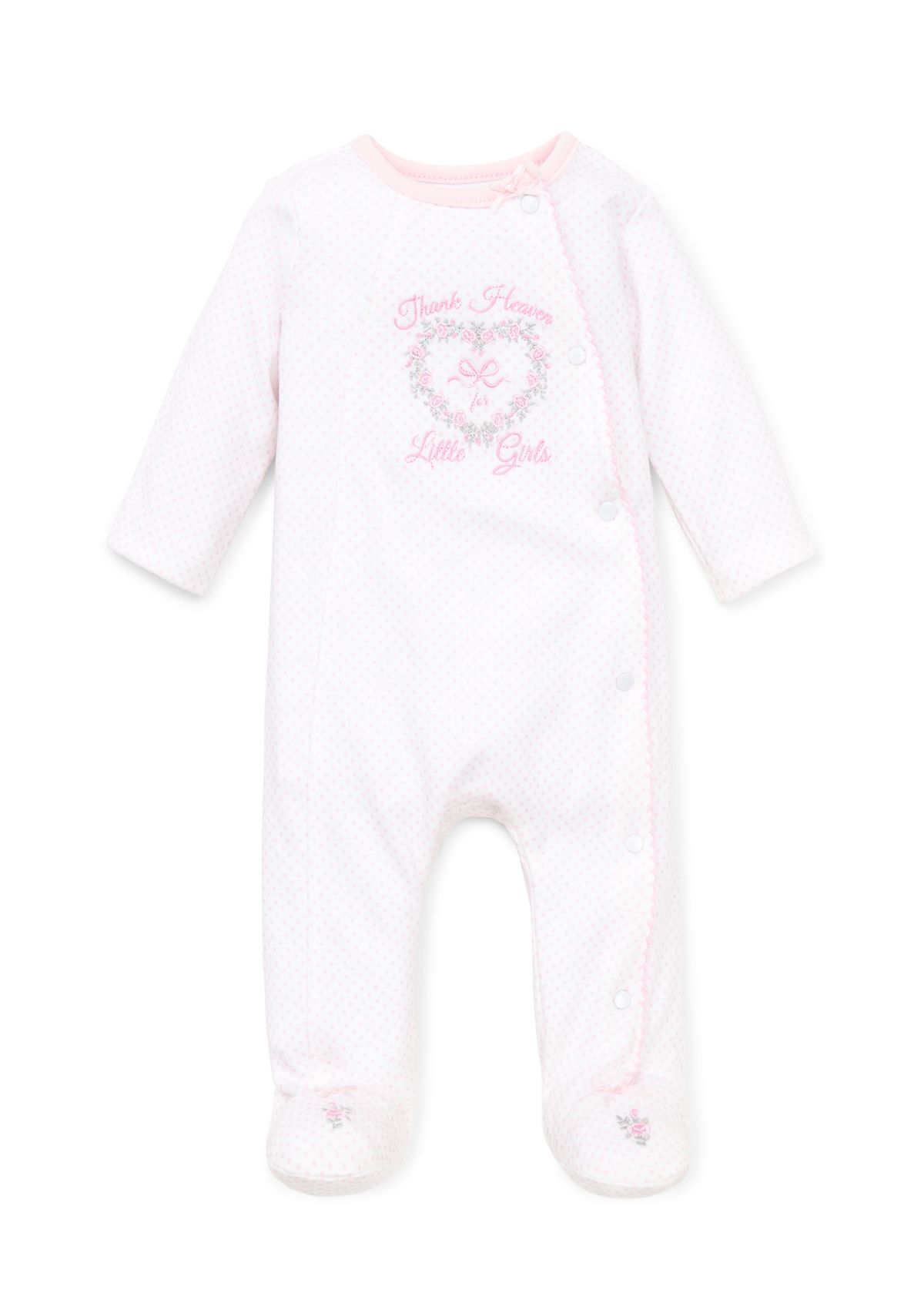 Baby Girls Pink Thank Heavens For Girls Footies