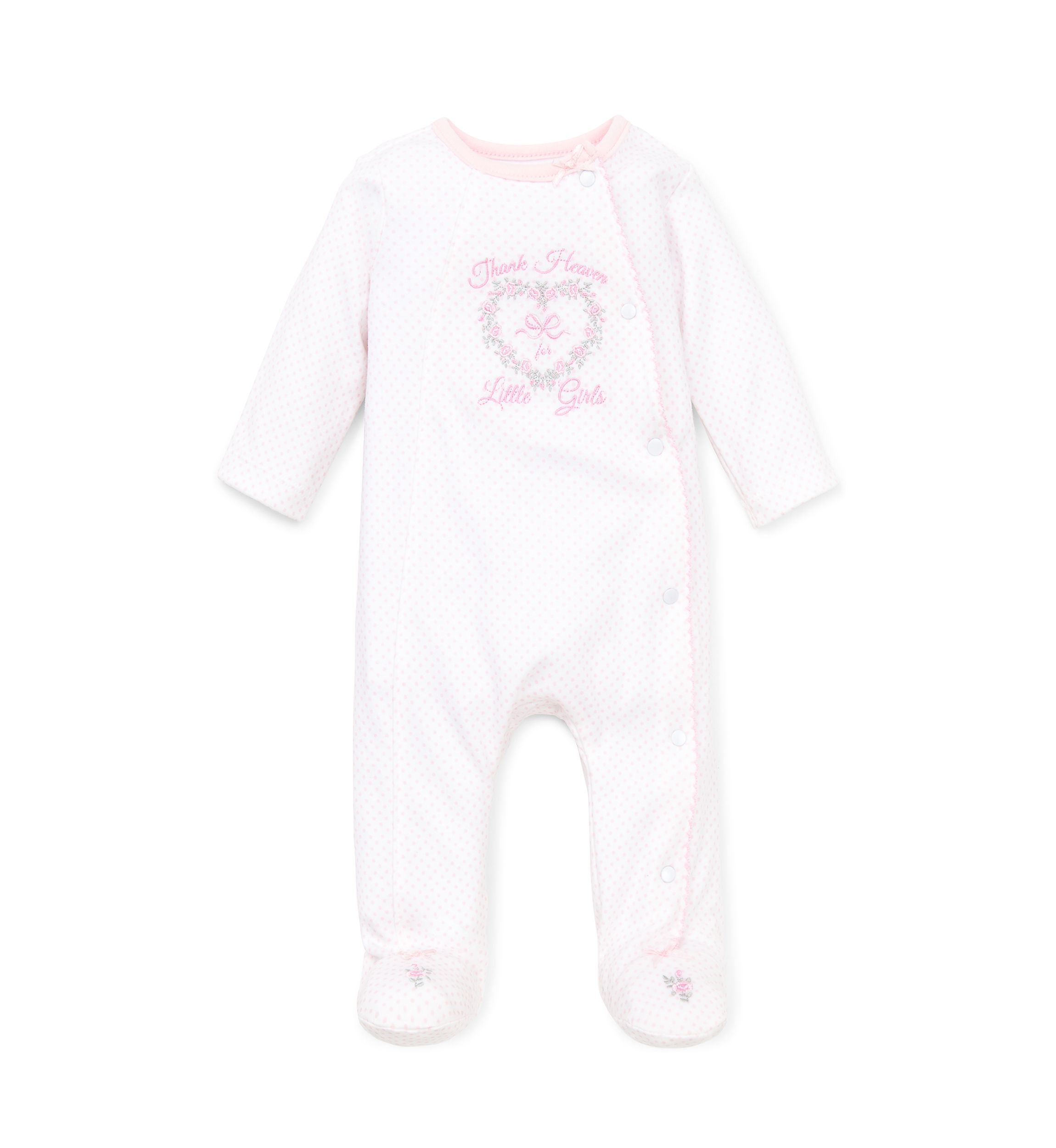 Baby Girls Pink Thank Heavens For Girls Footies