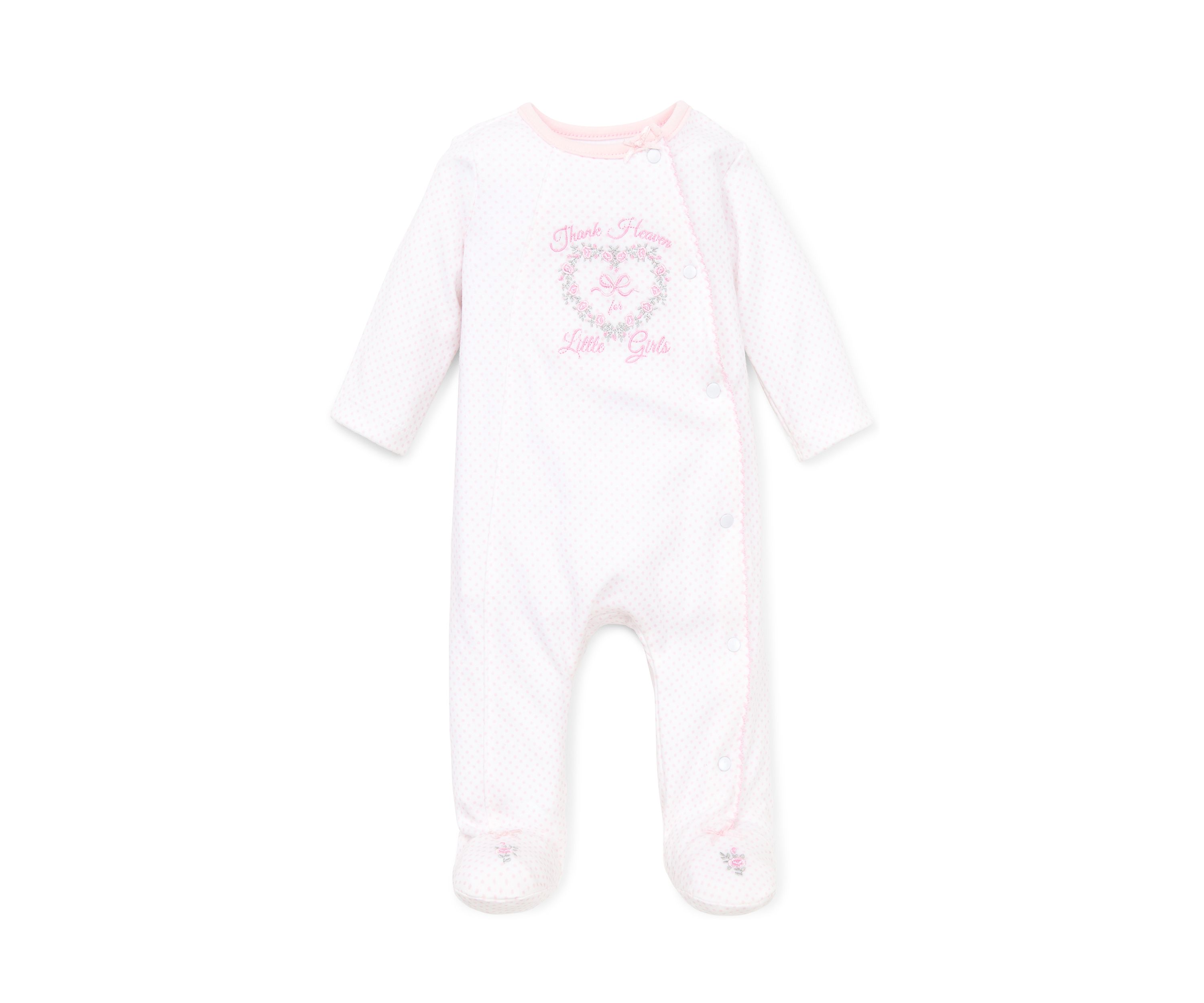 Baby Girls Pink Thank Heavens For Girls Footies