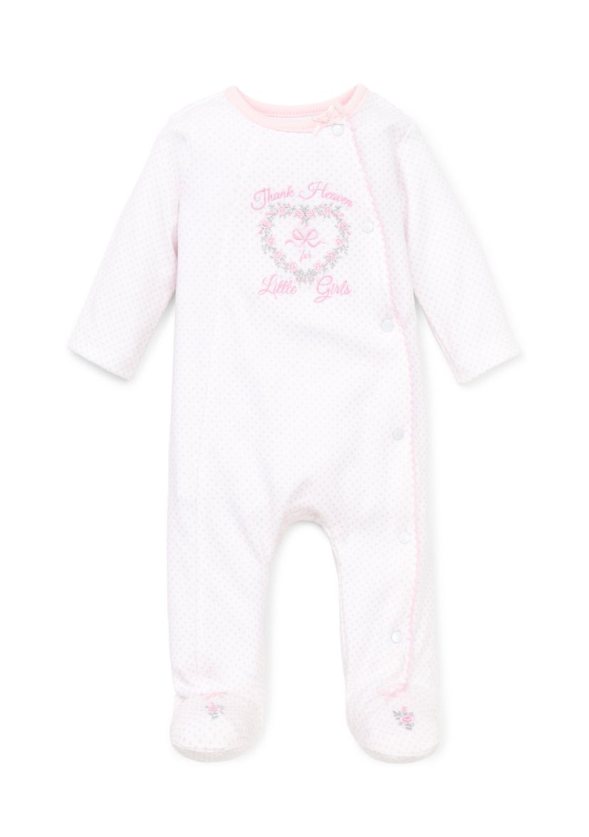 Baby Girls Pink Thank Heavens For Girls Footies