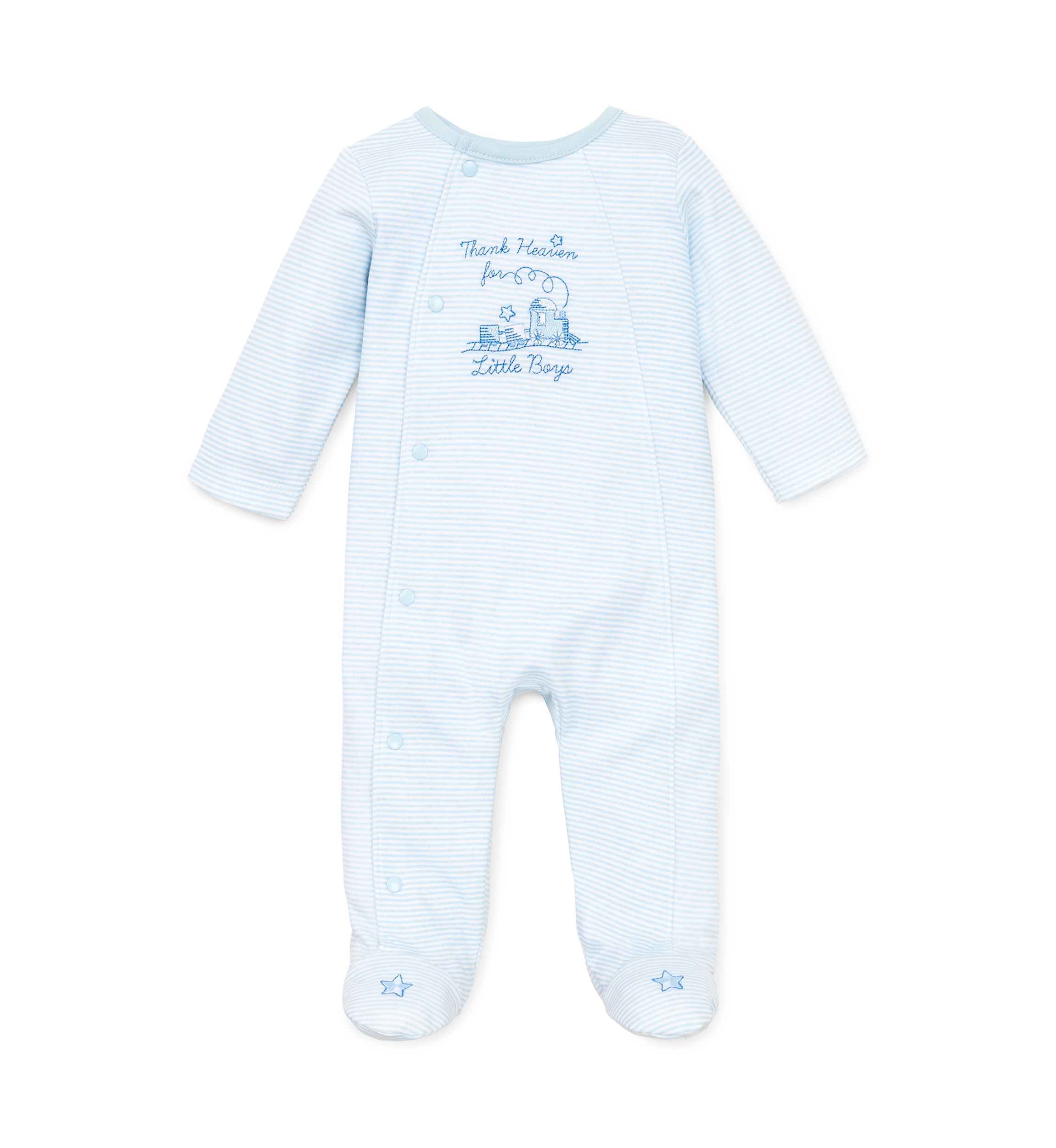 Baby Boys Blue Thank Heaven For Little Boys Footie
