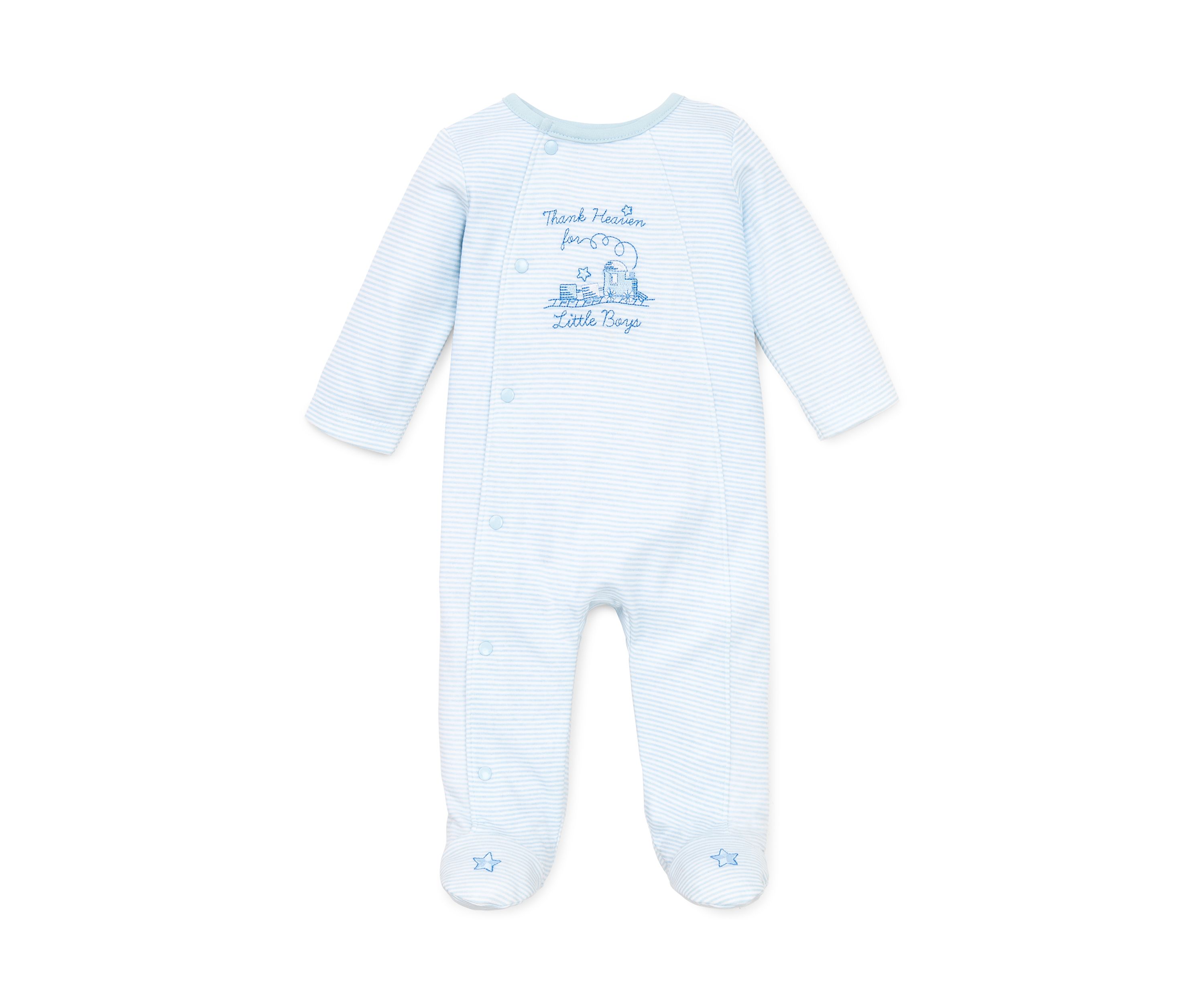 Baby Boys Blue Thank Heaven For Little Boys Footie
