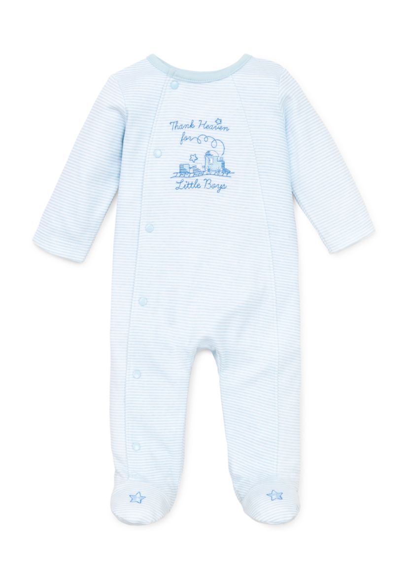 Baby Boys Blue Thank Heaven For Little Boys Footie