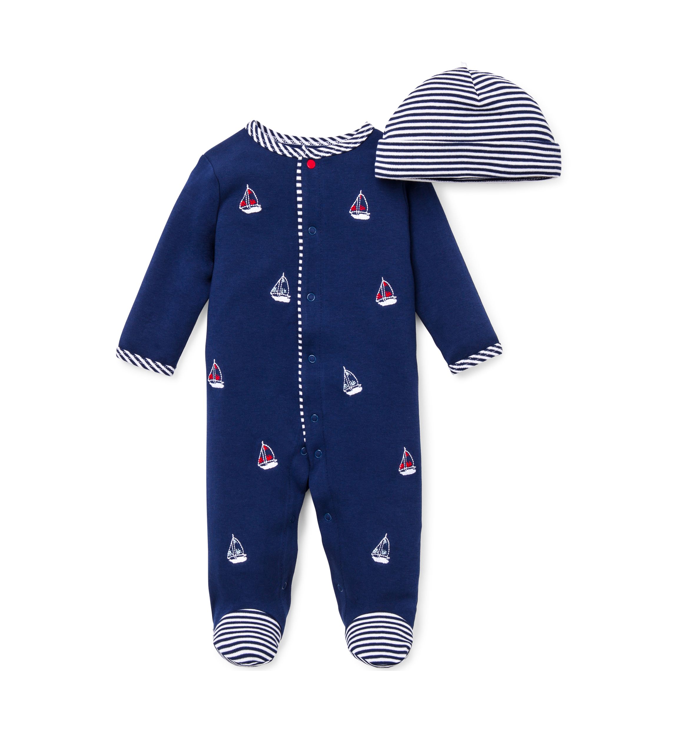 2-Piece Sailboat Footie and Hat