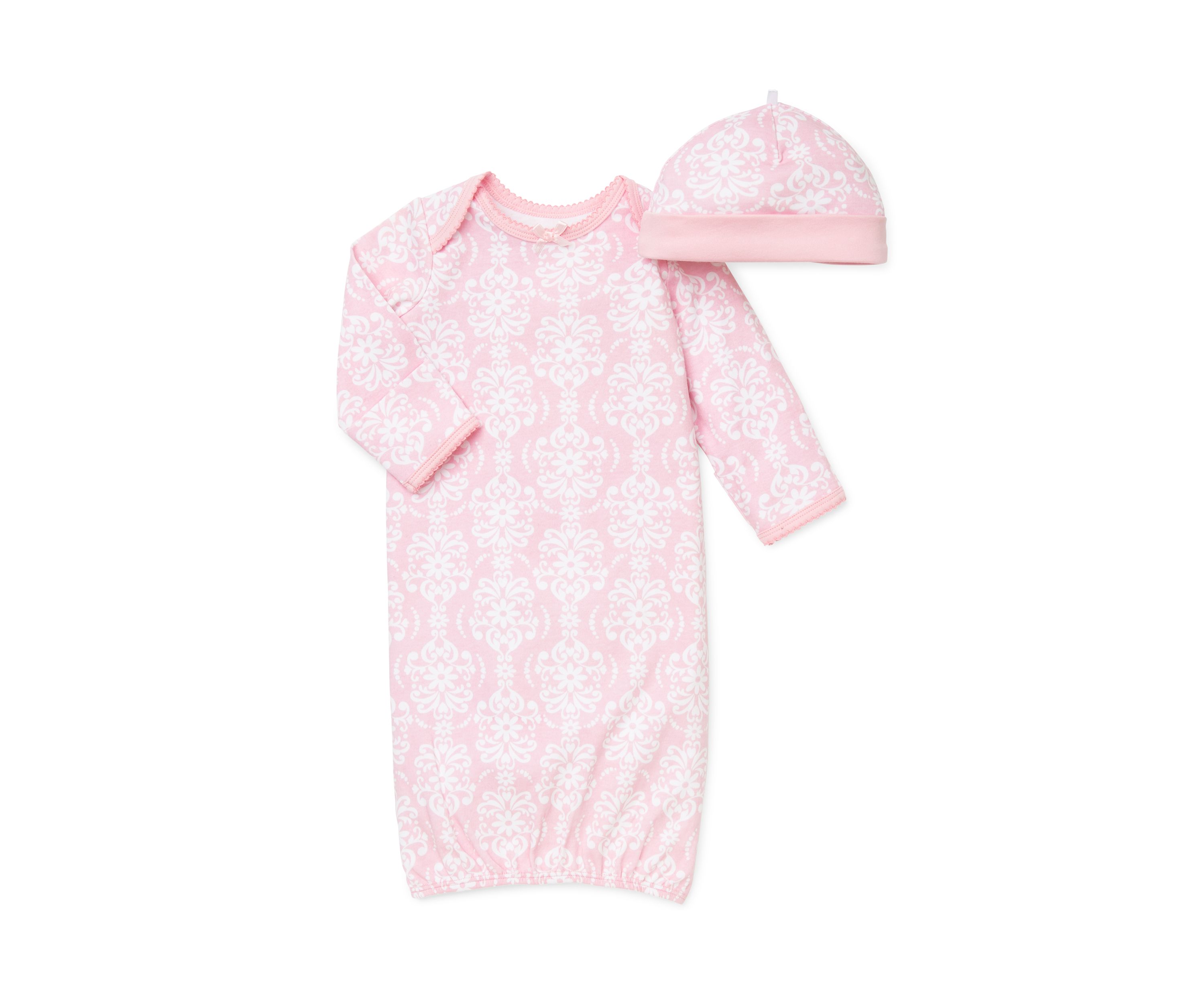 2-Piece Damask Gown with Hat