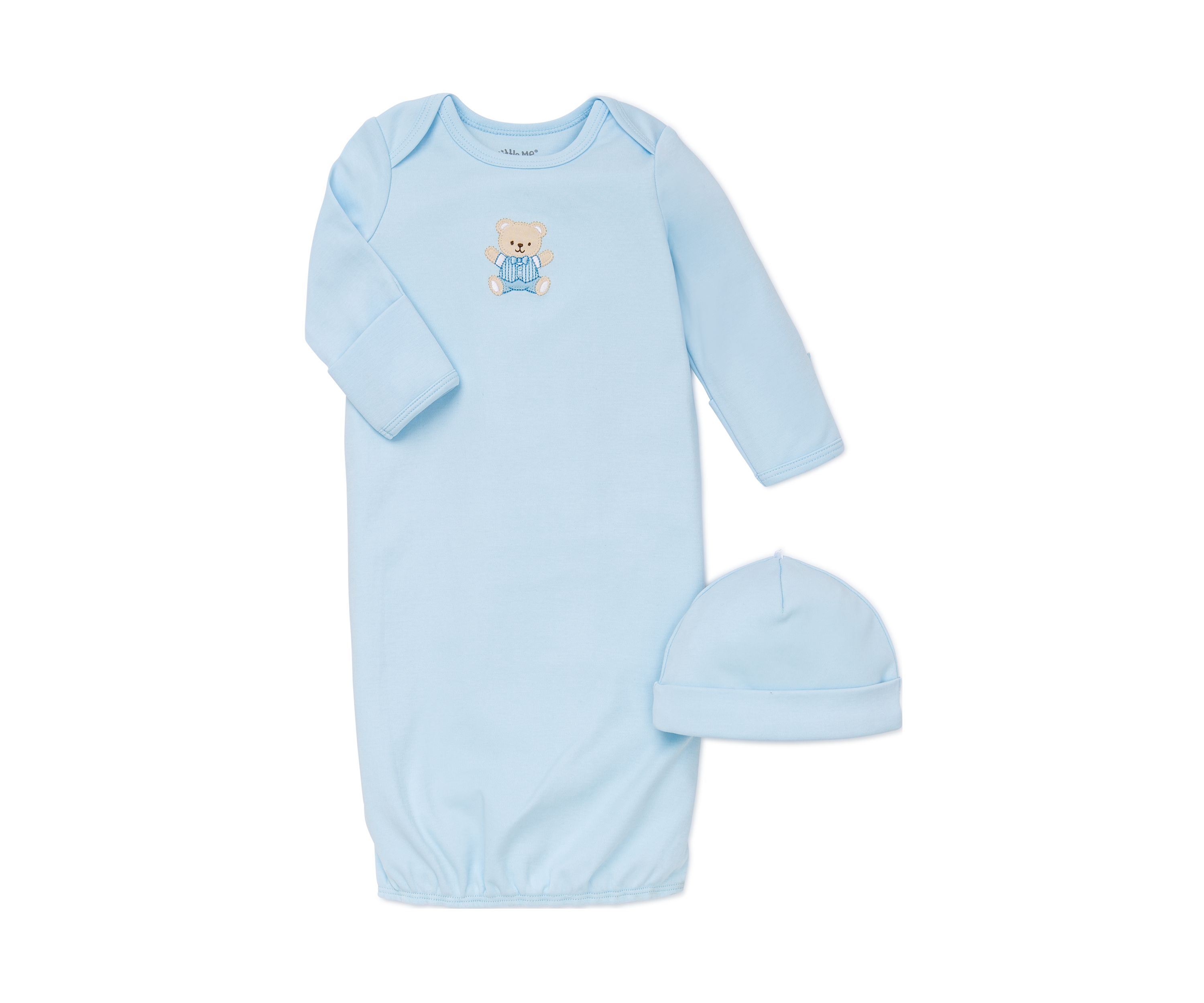 2-Piece Cut Bear Gown and Hat Set