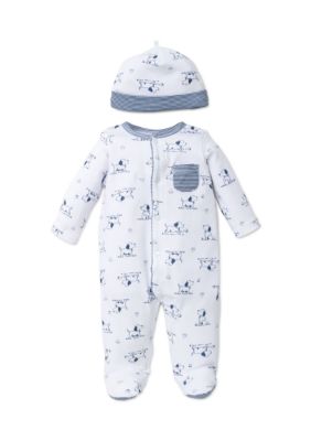 Little Me Kids 2-Piece Puppy Footie and Hat Set