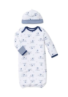 Little Me Kids 2-Piece Puppy Sleeper Gown and Hat Set