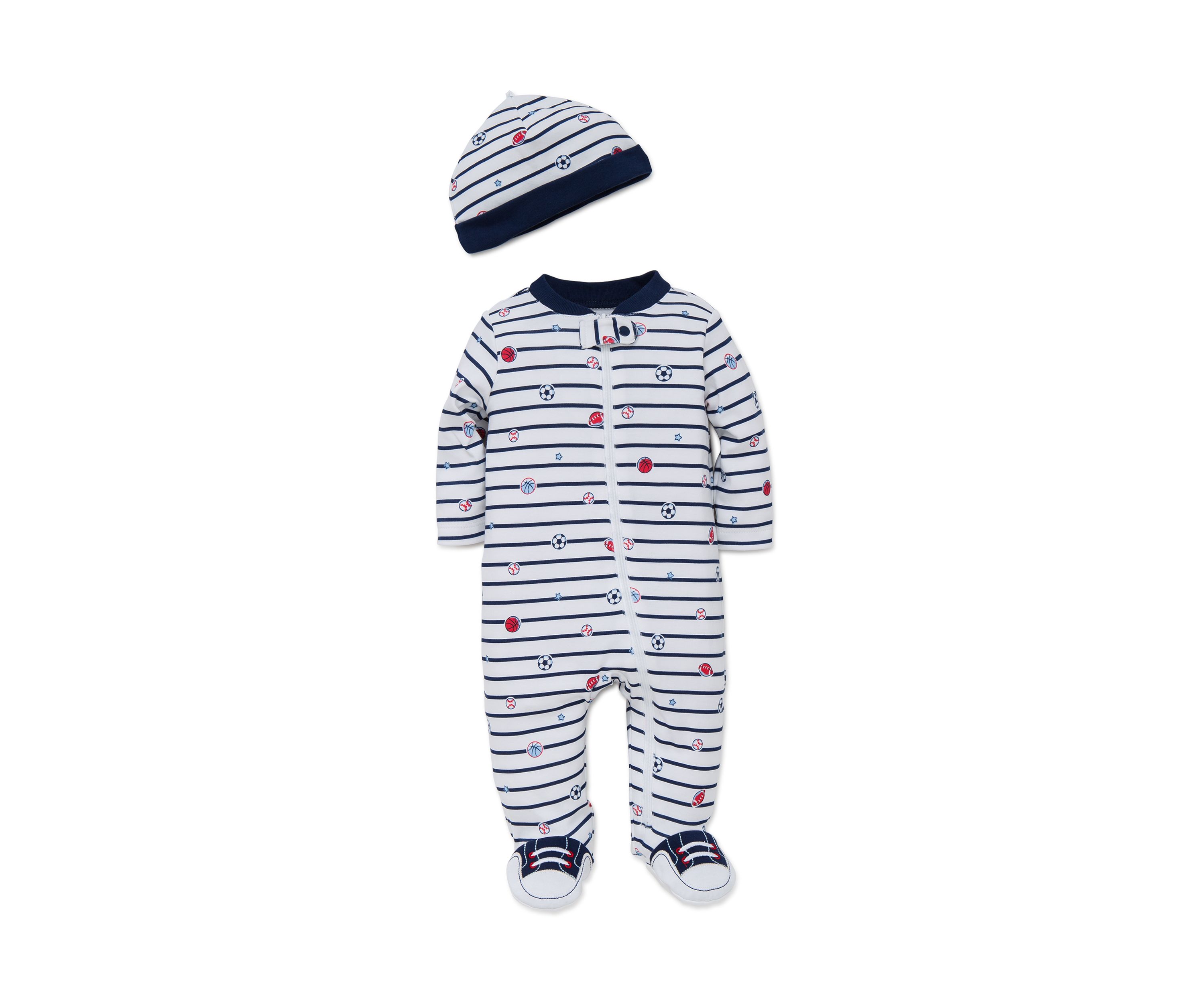 Baby Boys Sports Star Footie and Hat Set
