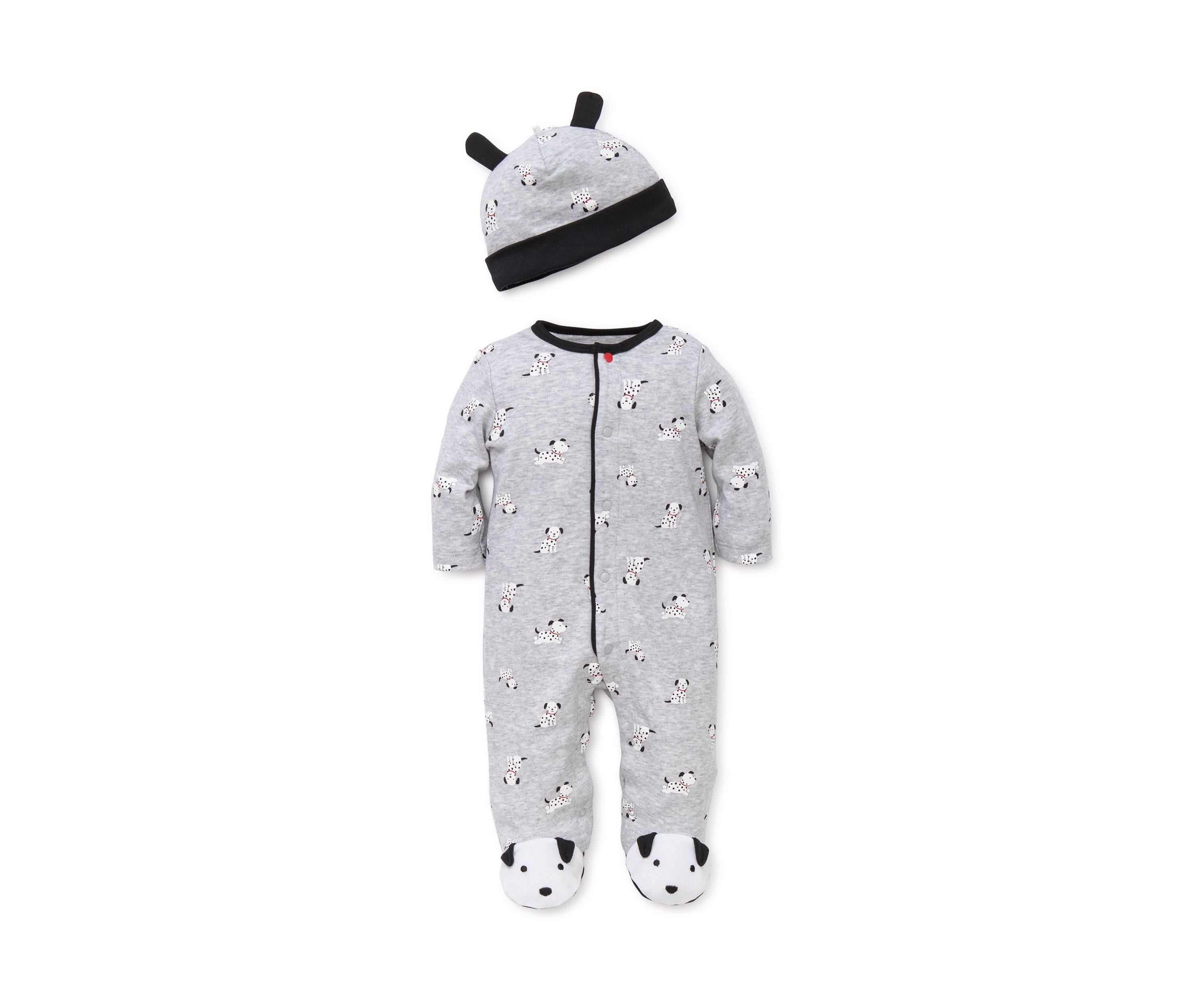 Baby Boys Dalmatian Print Footie with Hat Set
