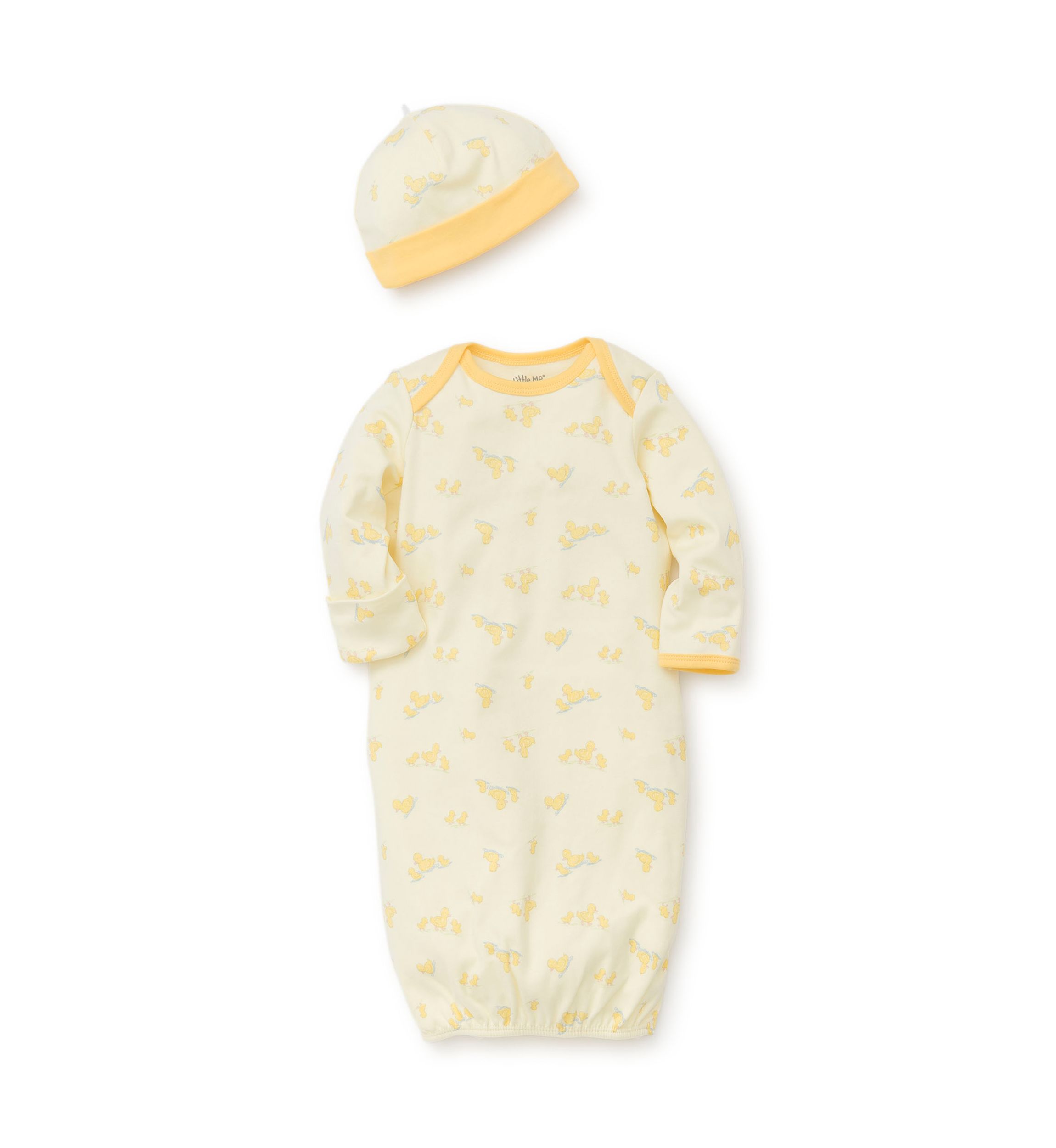 Baby Boys Little Ducks Gown with Hat Set 