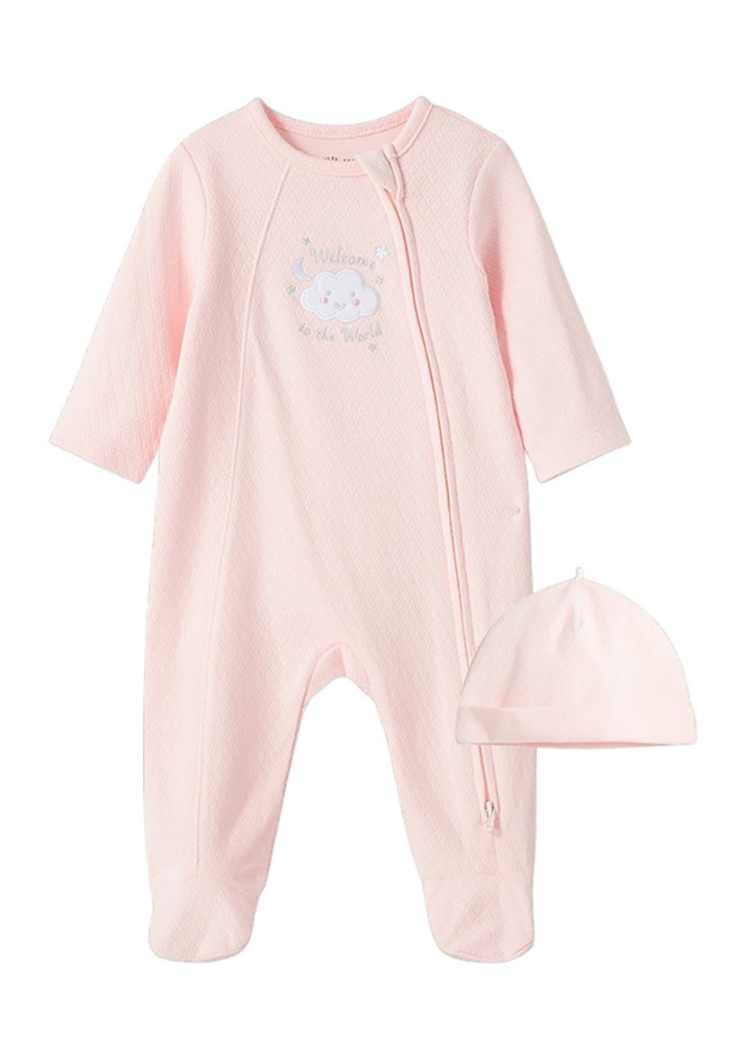 Baby Girls Footie and Cap Set 