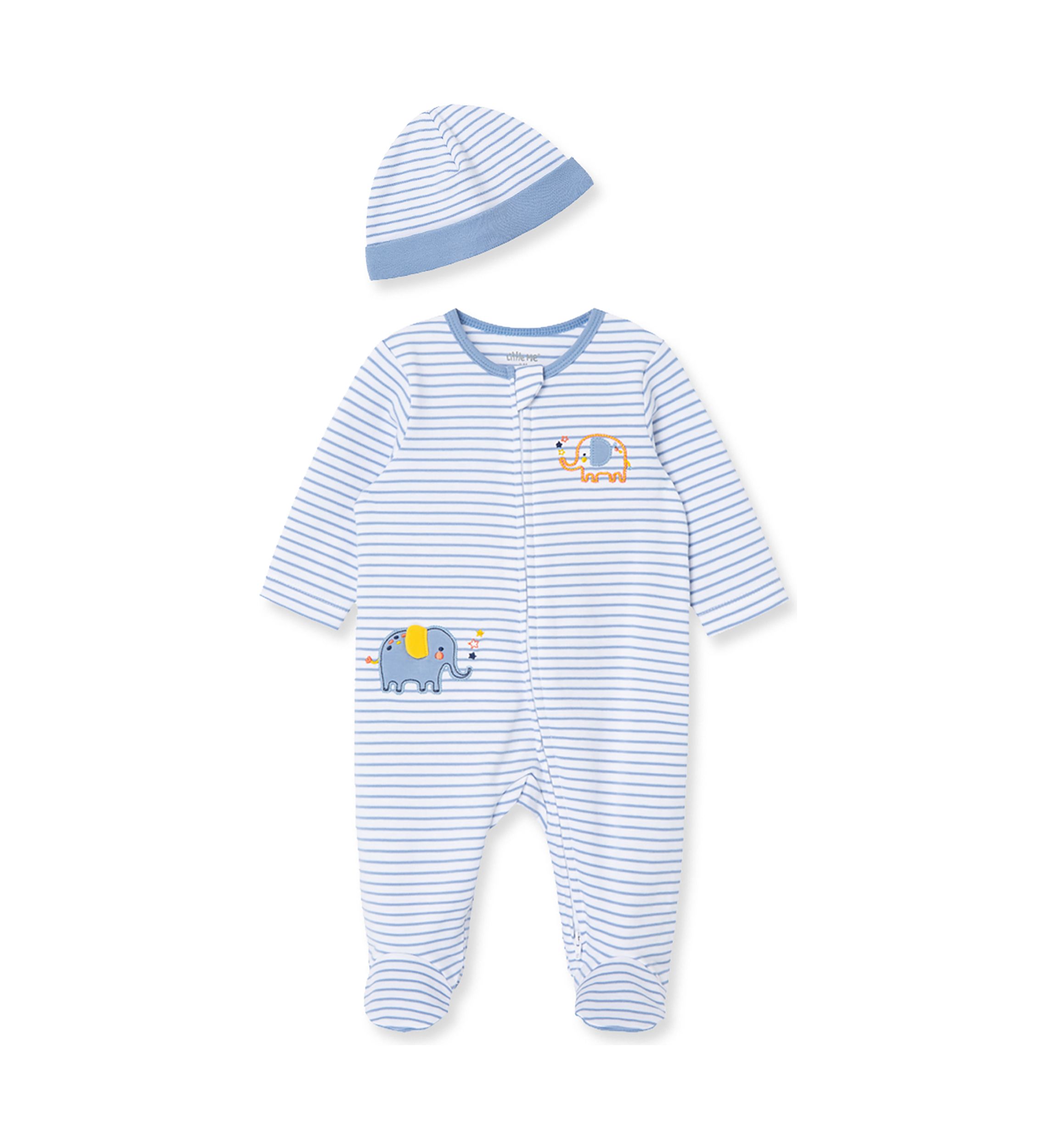 Baby Boys Elephant footie with Hat