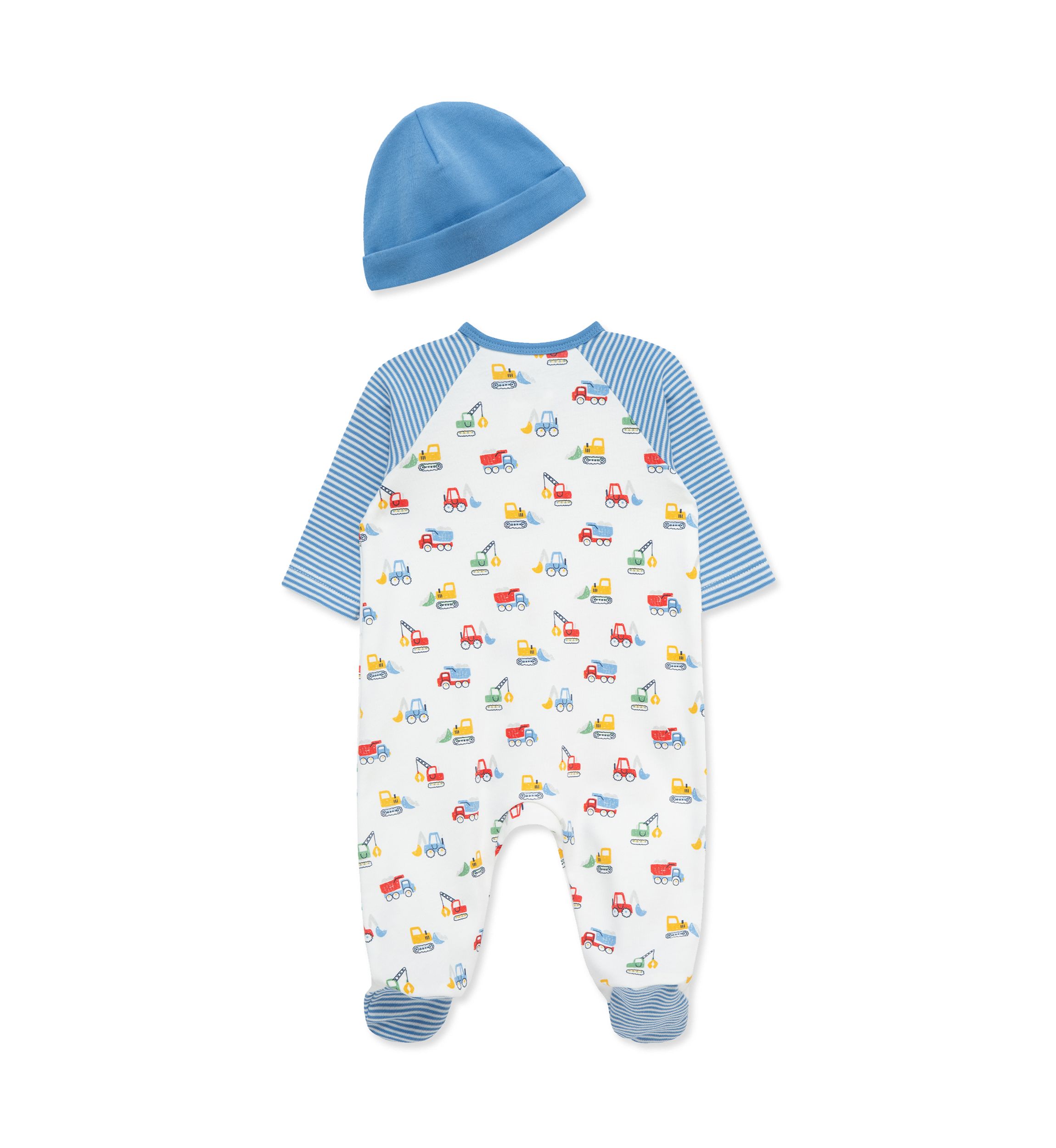 Baby Boys Trucks Footie with Hat