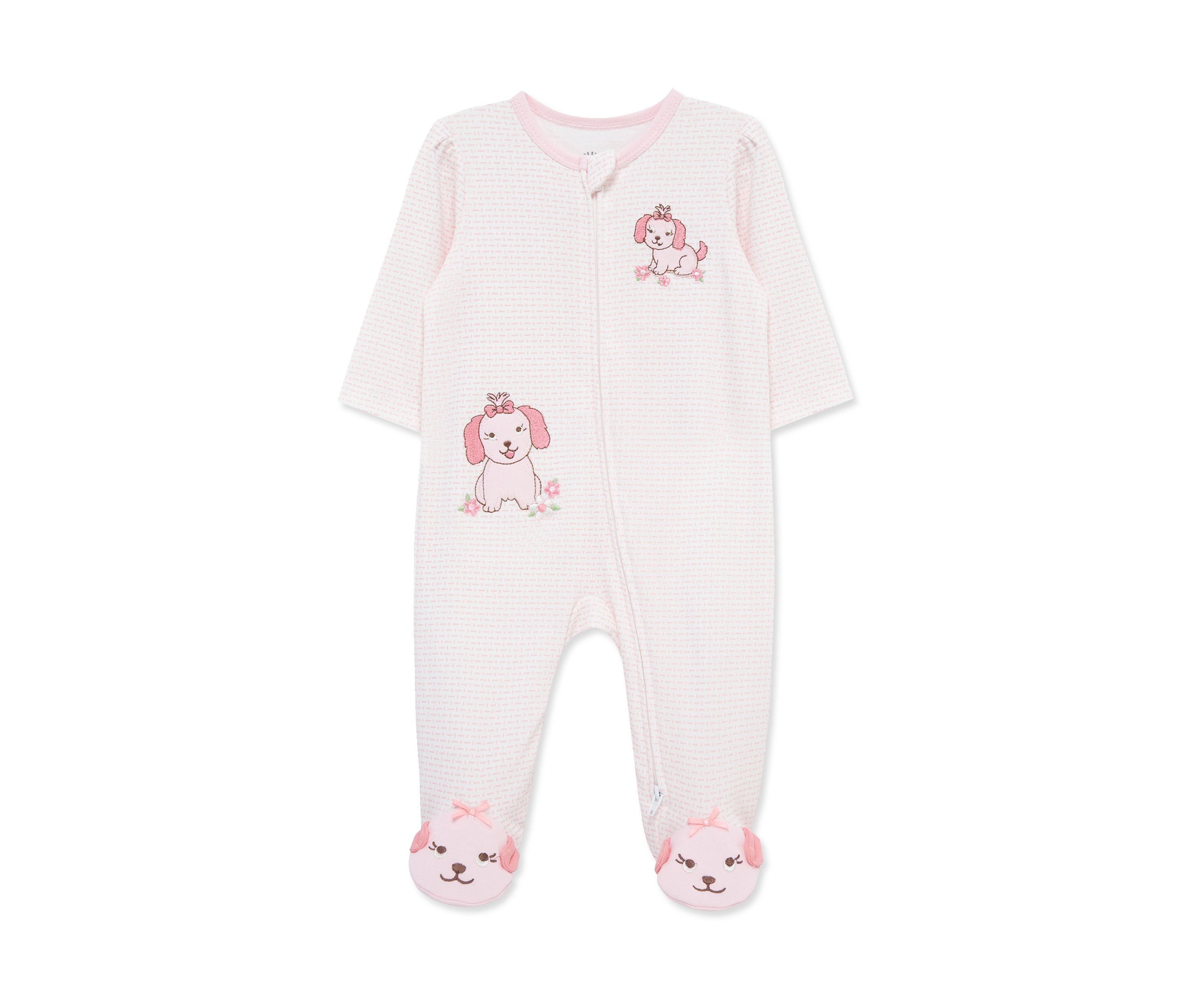 Baby Girls Lovely Pups Footie Pajamas