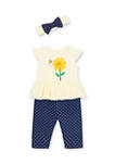 Baby Girls Sunflower Bodysuit Pants Set 