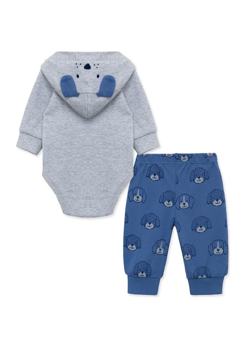 Baby Boys Puppy Printed Bodysuit and Pants Set