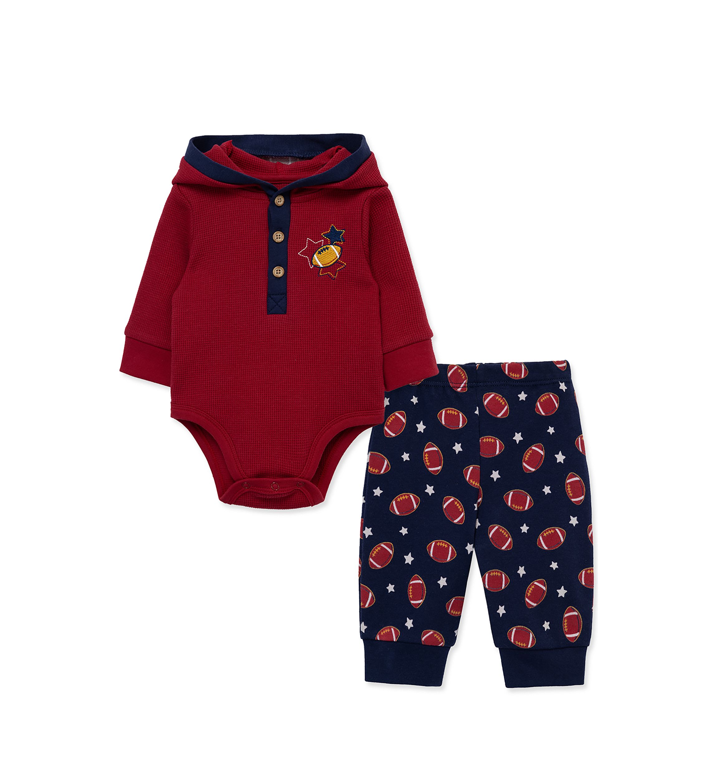 Baby Boys Football Printed Bodysuit and Pants Set