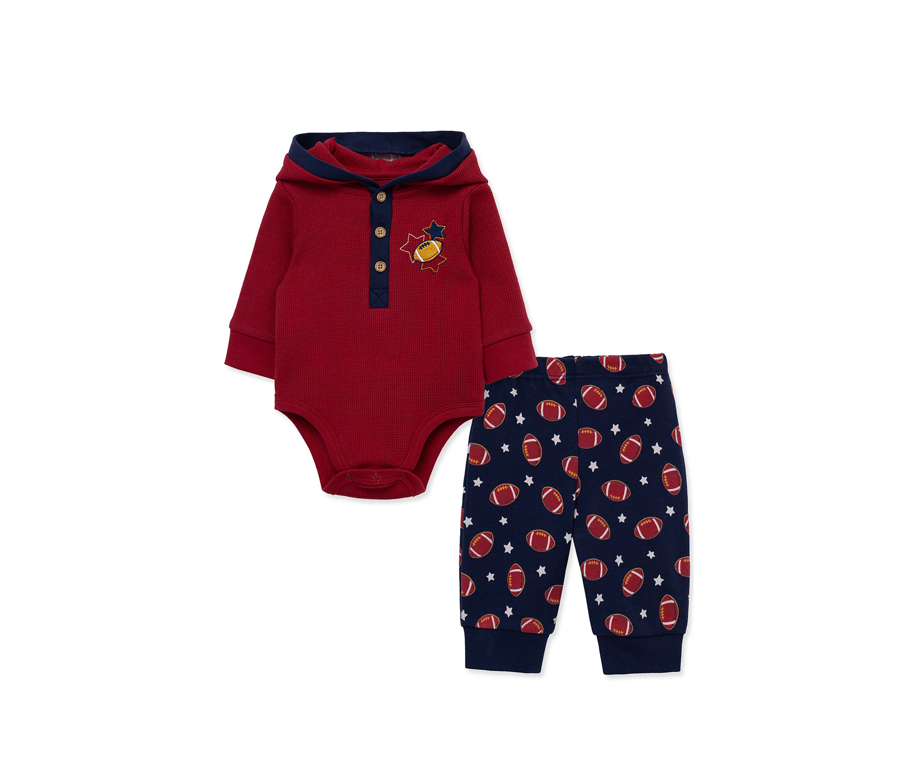 Baby Boys Football Printed Bodysuit and Pants Set
