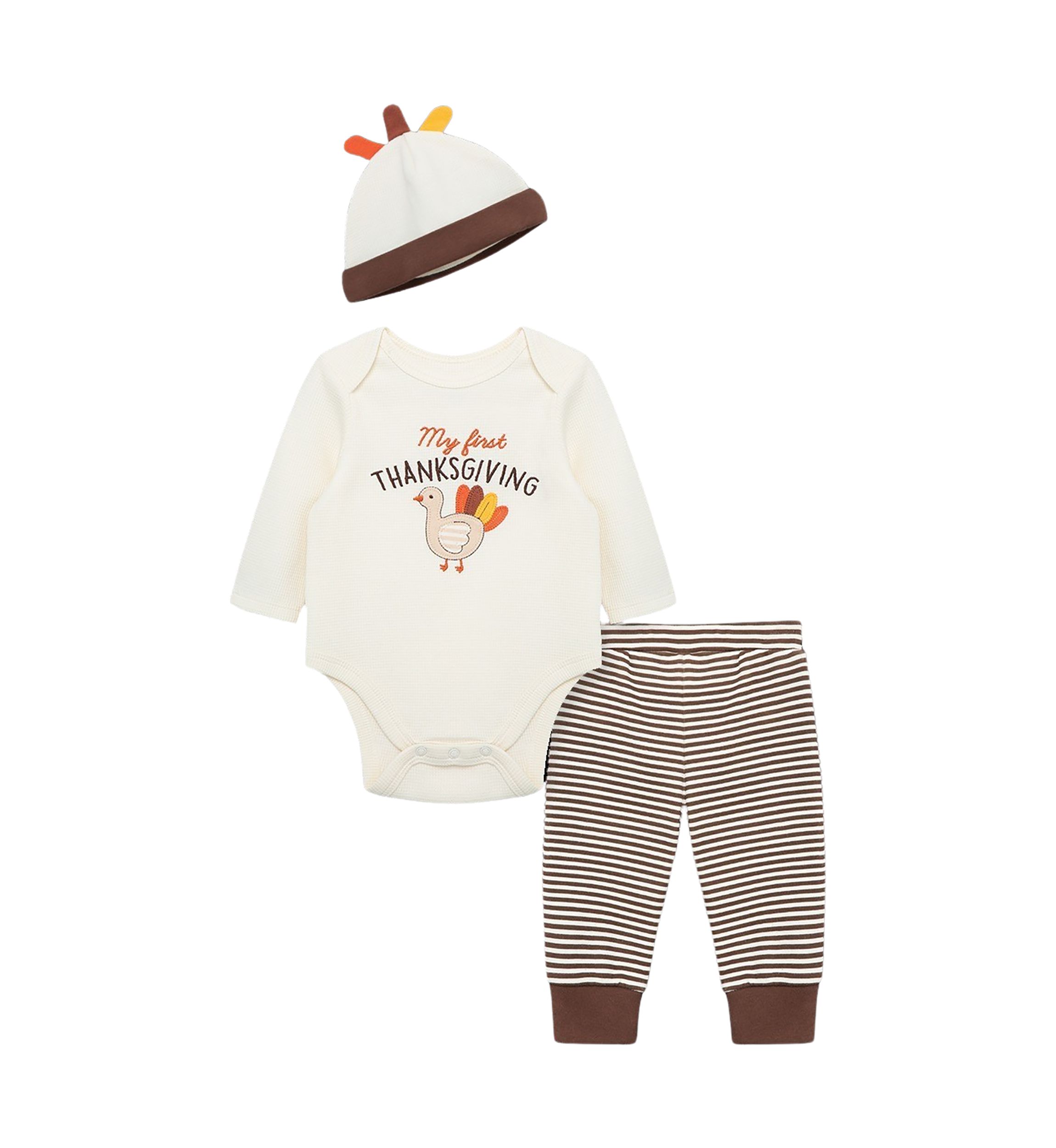 Baby Boys Turkey Bodysuit Set with Hat
