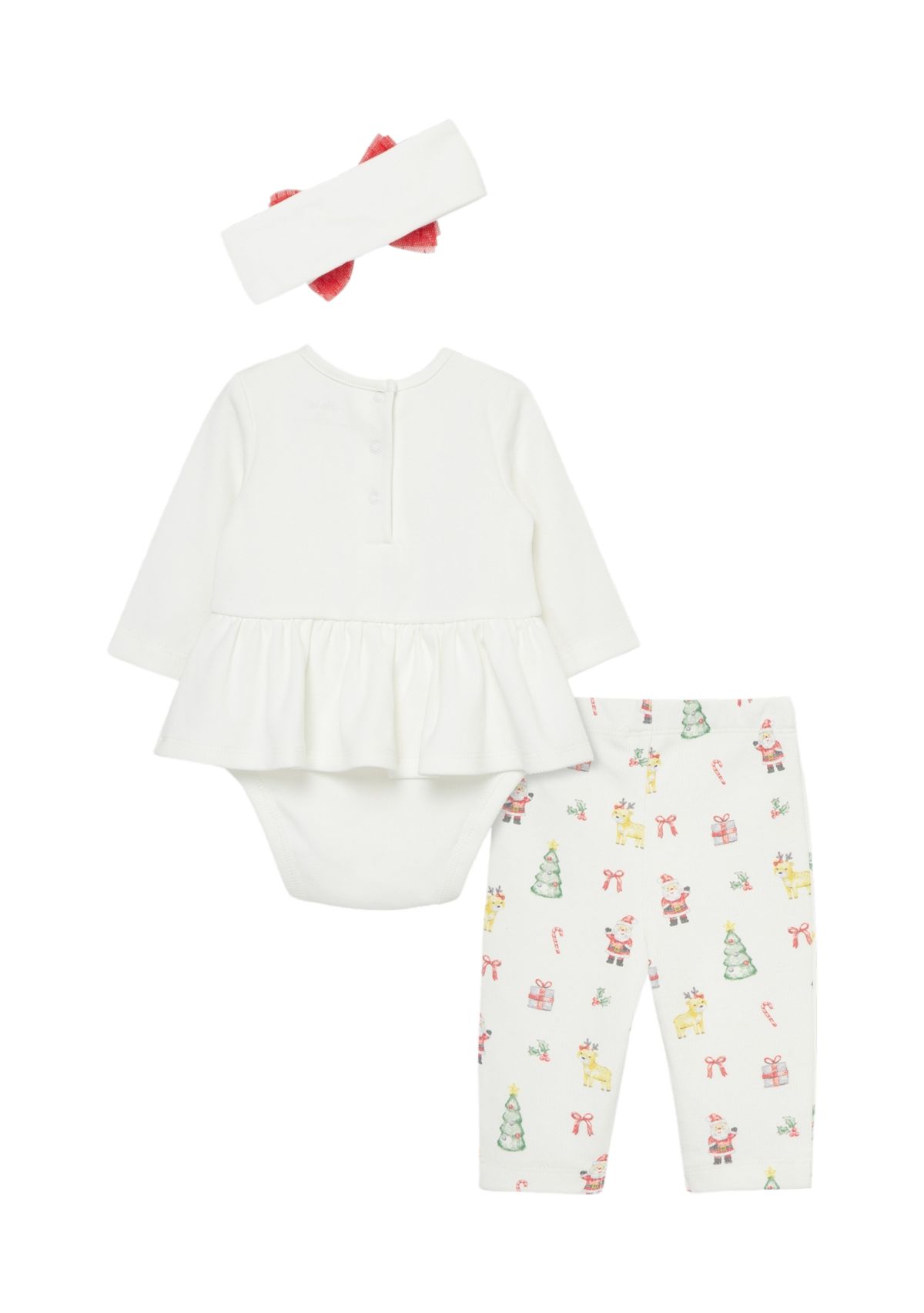 Baby Girls Christmas Bodysuit Set with Headband