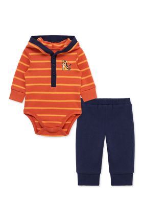 Little Me Baby Boys Tiger Bodysuit and Pant Set, Navy Blue, 9 Months